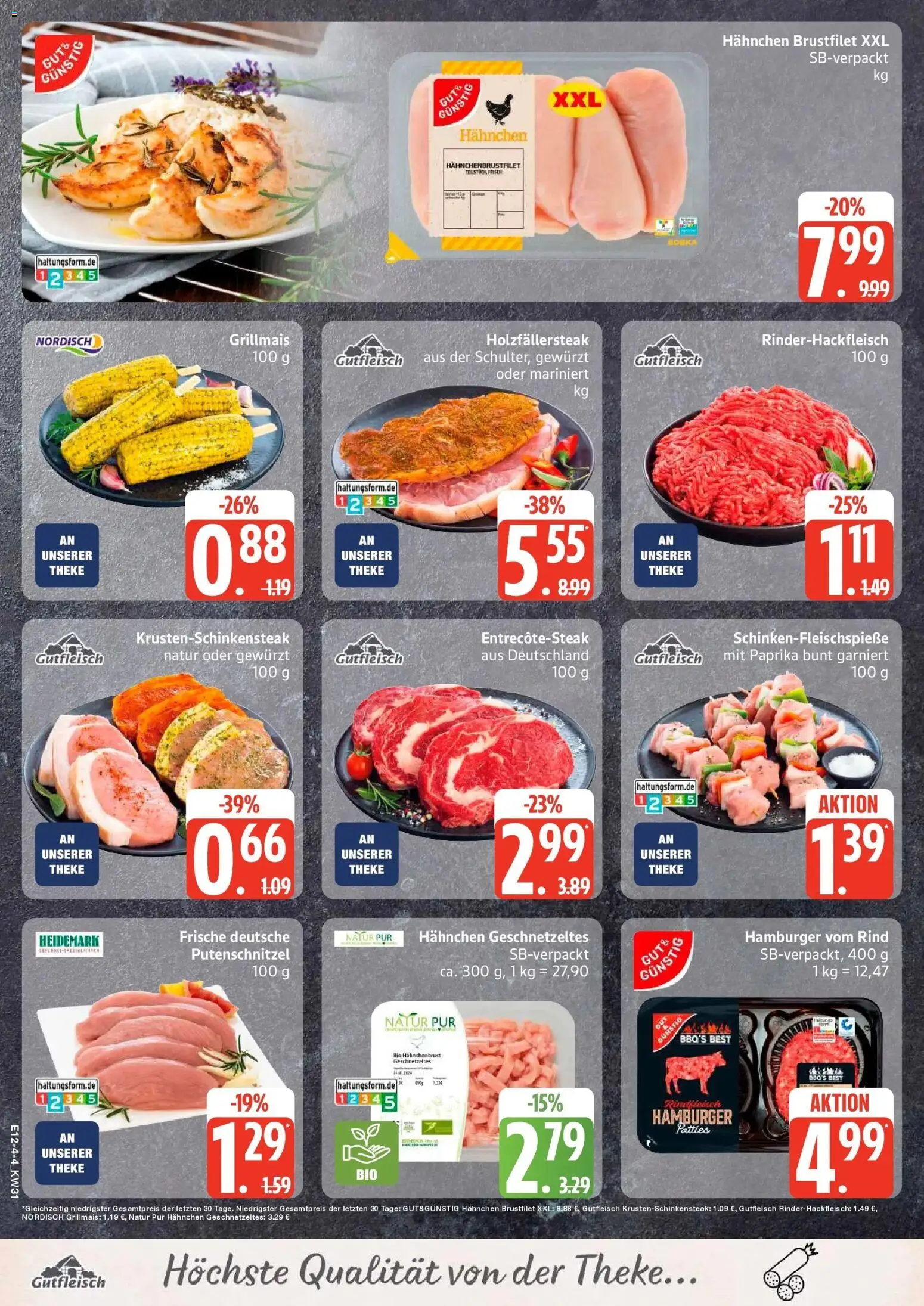 Edeka Prospekt Woldegk – gültig ab 27.07.2026 | Seite: 4 | Produkte: Hahnchen, Theke, Paprika, Hahnchenbrust