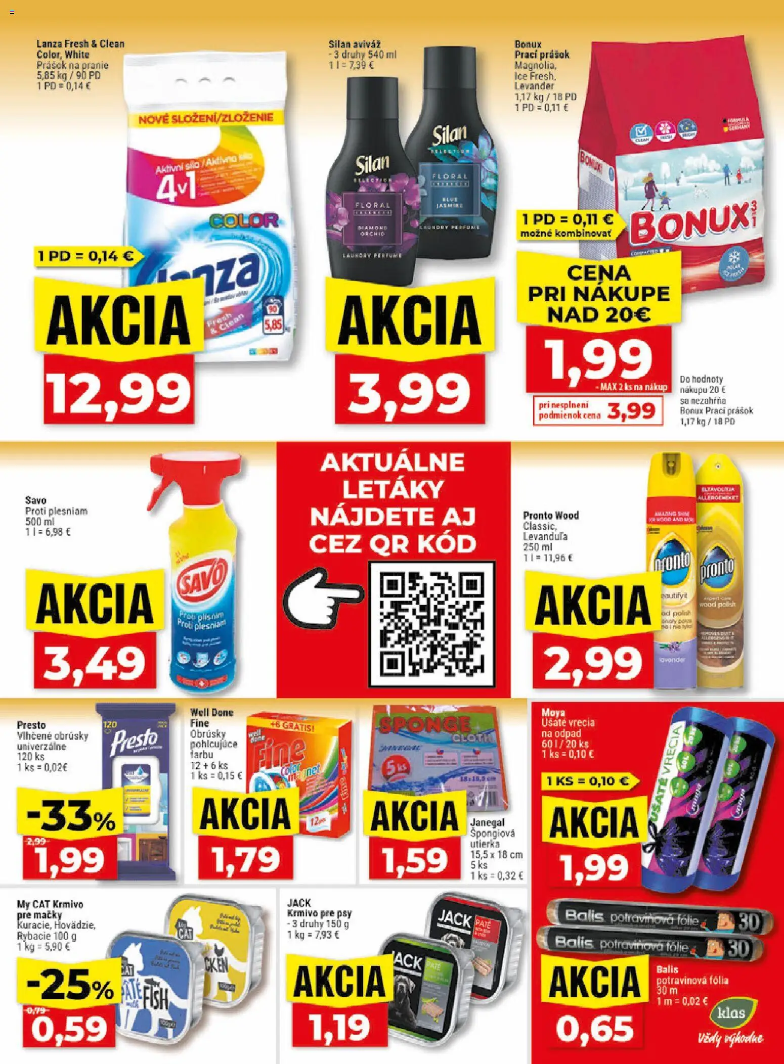 Nové Klas akcie – leták je platný od 15.06.2026 | Strana: 26 | Produkty: Prací prášok, Silan, Prášok na pranie, Aviváž