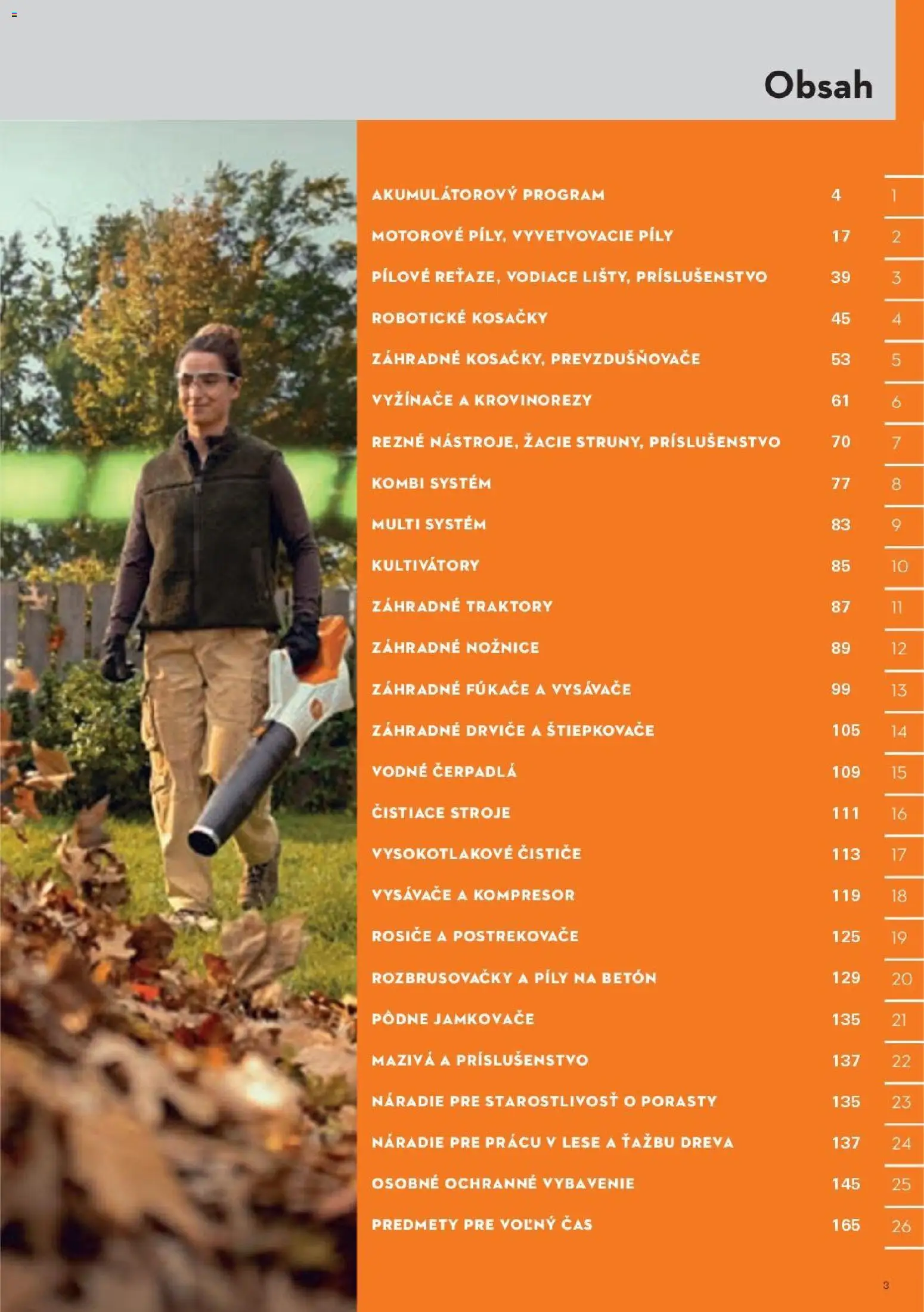 Nové STIHL akcie – leták je platný od 19.08.2026 | Strana: 3 | Produkty: Vyžínače, Kompresor, Vysávače, Náradie