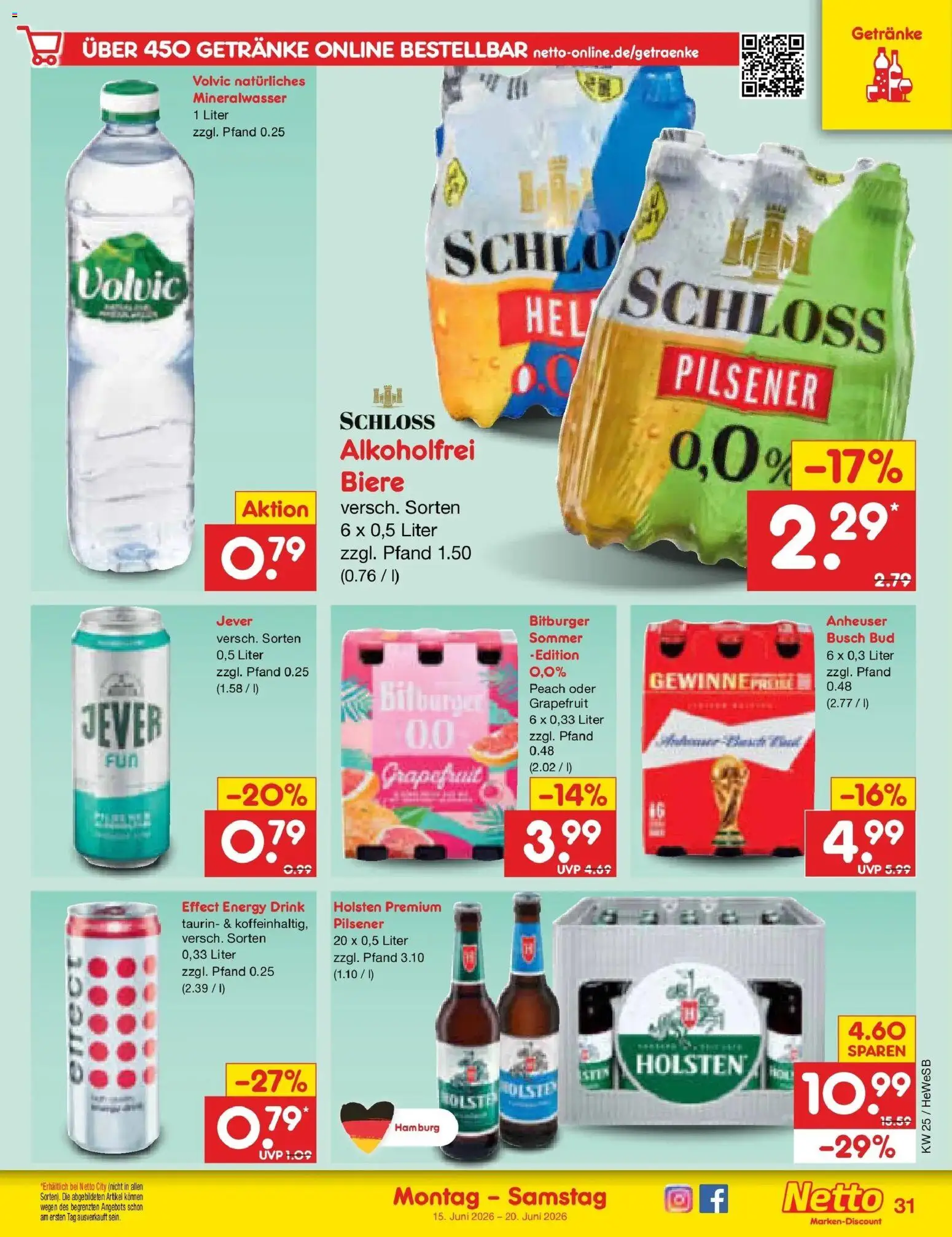 Netto Marken-Discount Prospekt Hamburg – gültig ab 15.06.2026 | Seite: 43 | Produkte: Energy, Holsten, Grapefruit, Jever