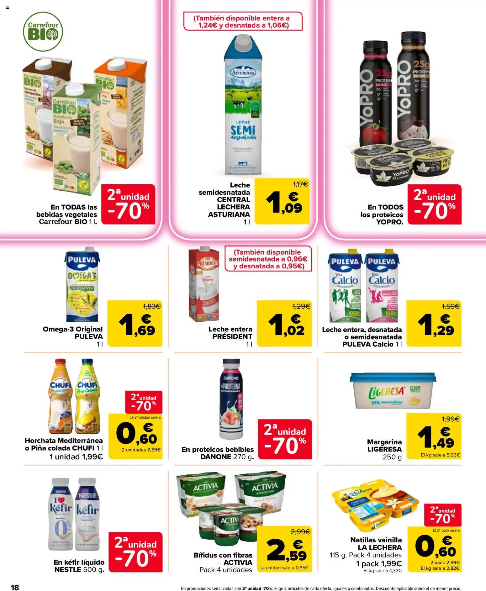 Carrefour Market folleto │ válido desde el 28/07/2026 | Página: 18 | Productos: Leche entera, Leche, Piña, Margarina