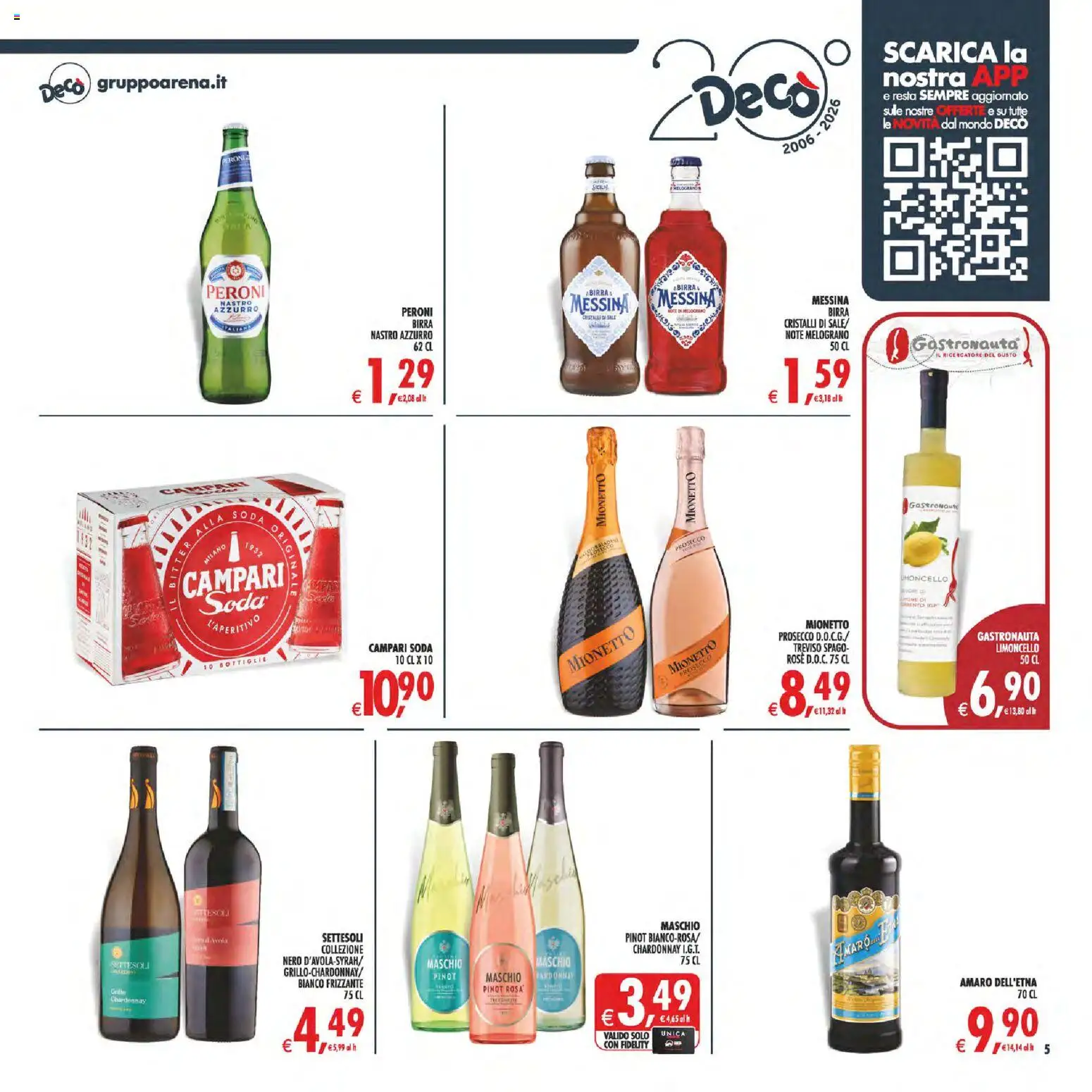 Volantino Decò del 10/07/2026 | Pagina: 5 | Prodotti: Birra, Prosecco, Limoncello, Amaro