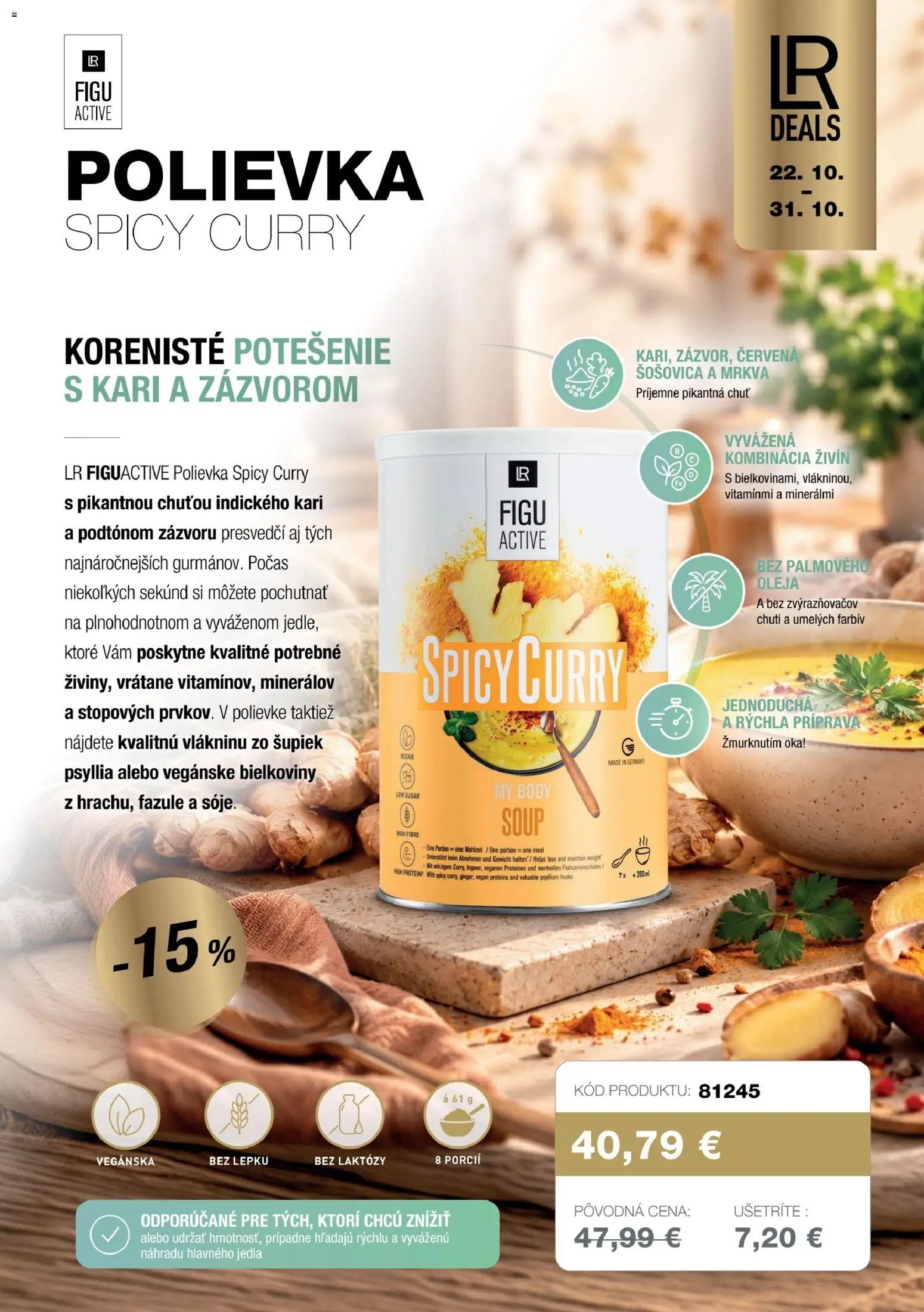 Nové LR akcie – leták je platný od 22.10.2026 | Strana: 8 | Produkty: Šošovica, Mrkva