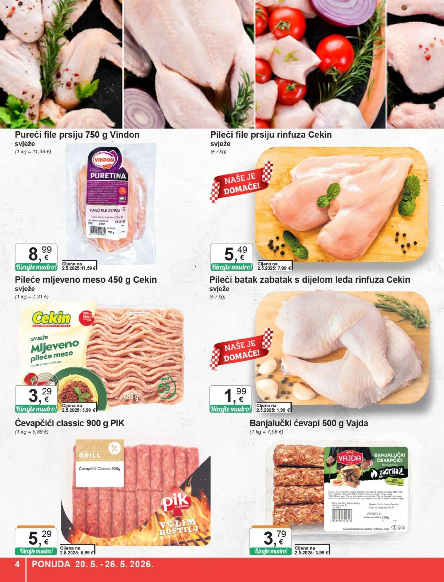 KTC katalog | vrijedi od 20.05.2026 | Stranica: 4 | Proizvodi: Roštilj, Puretina, Pileći file, Mljeveno meso