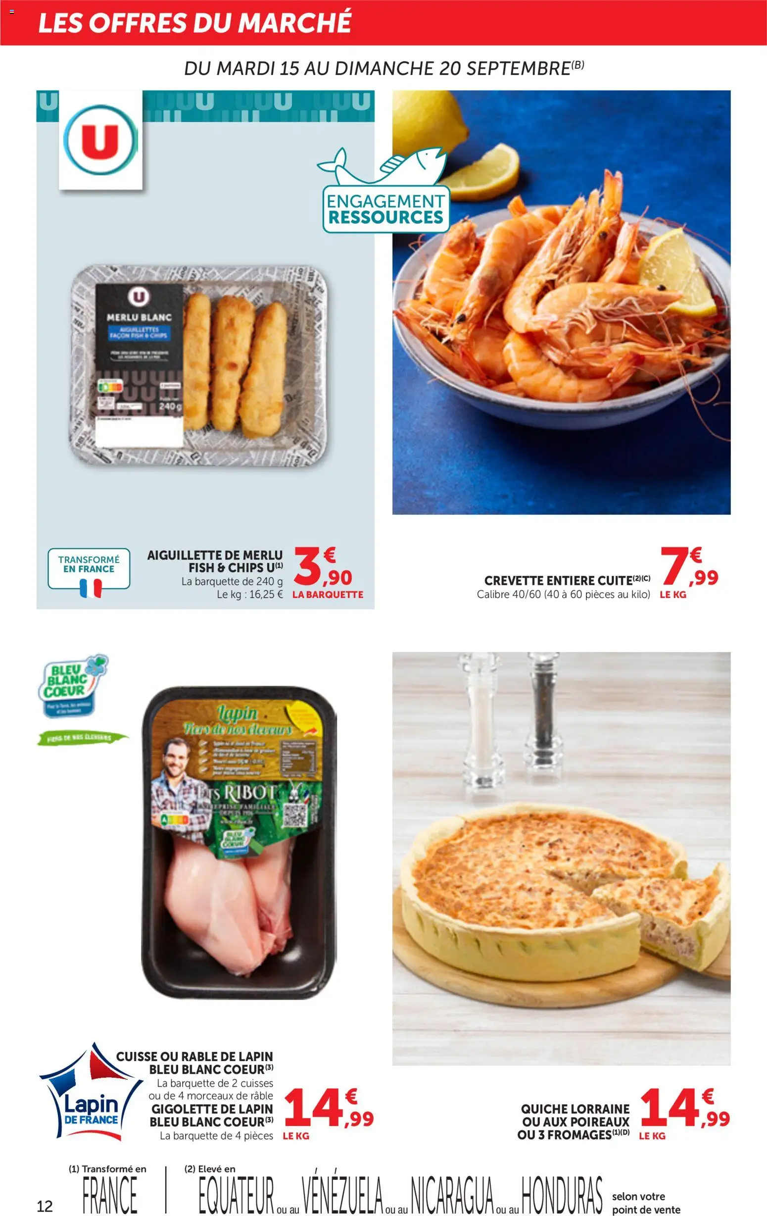 {H1} | Page: 12 | Produits: Crevette, Lapin, Poireaux, Chips