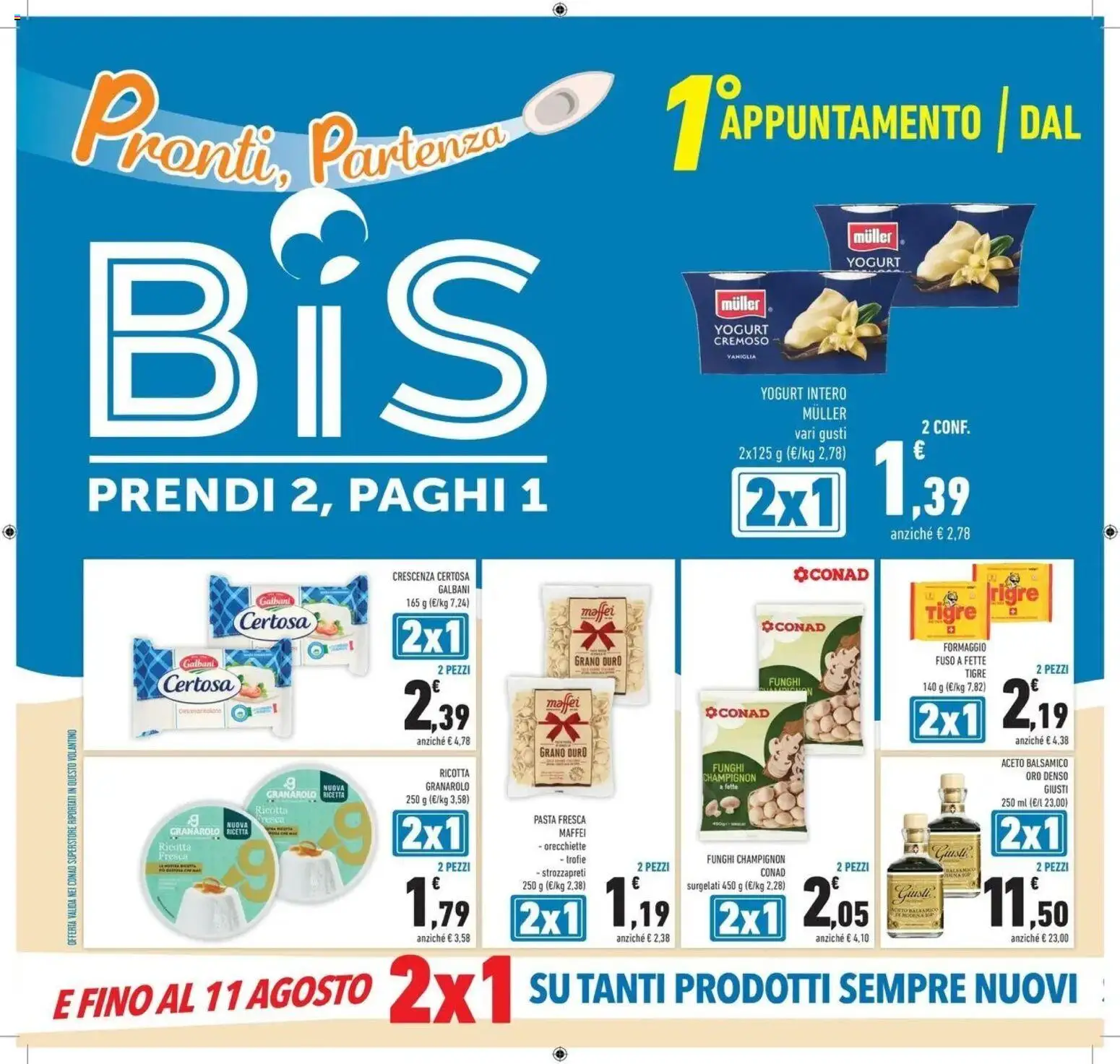 Volantino Conad del 30/06/2026 | Pagina: 2 | Prodotti: Yogurt, Formaggio, Pasta, Crescenza