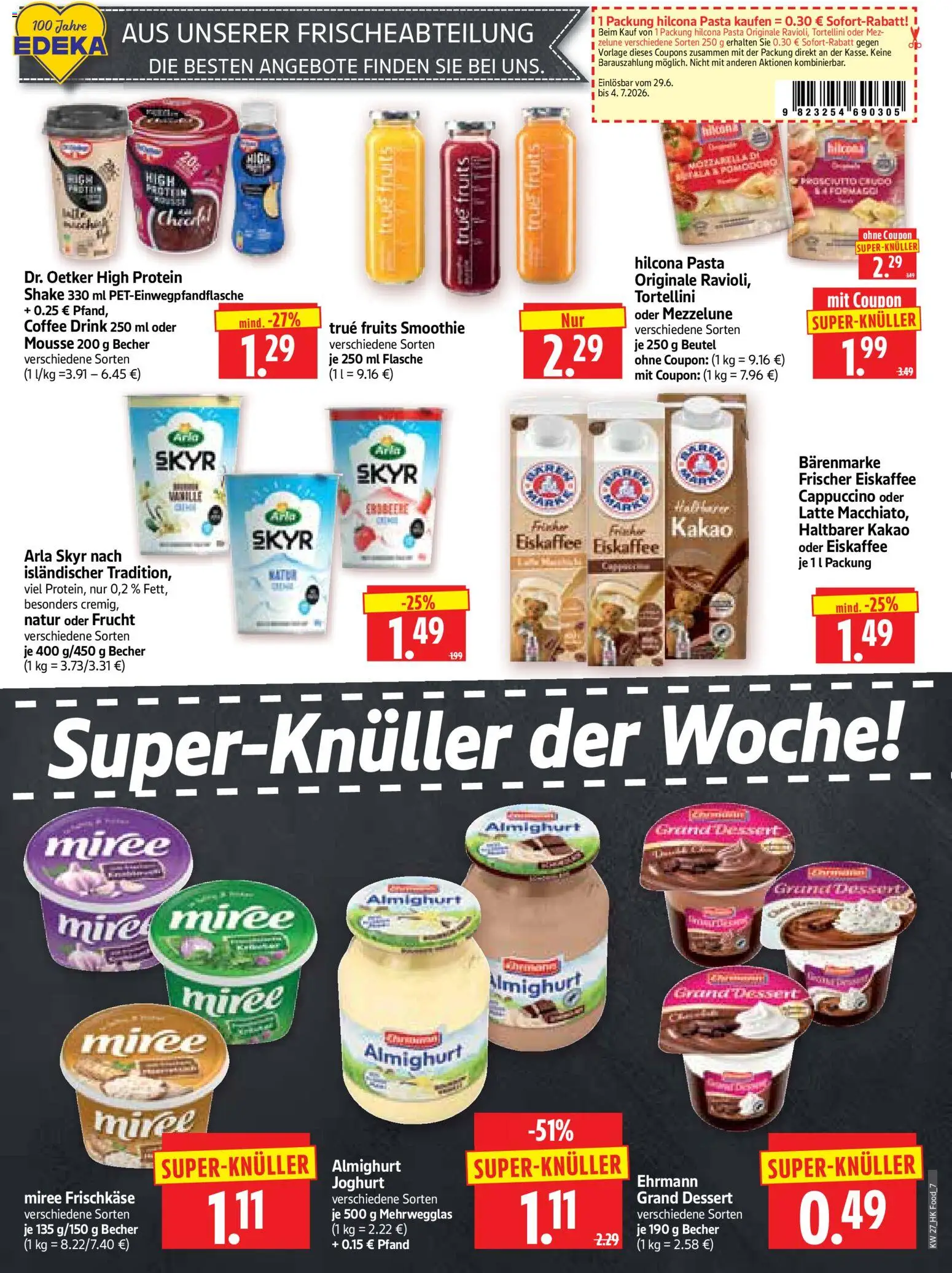 HERKULES Prospekt – gültig ab 29.06.2026 | Seite: 7 | Produkte: Joghurt, Arla skyr, Pasta, Frischkase