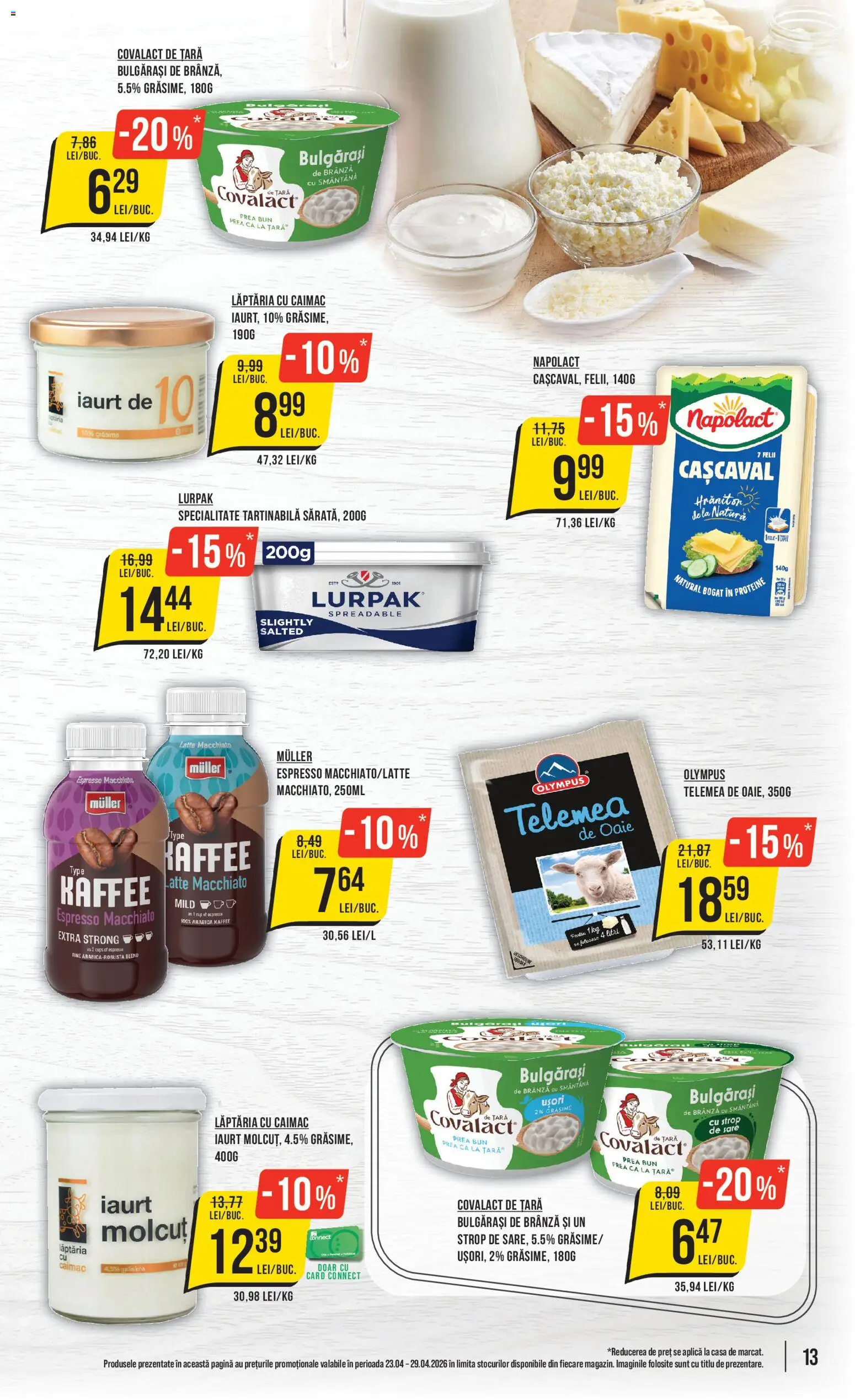 Noul catalog Mega Image – valabil de la 23.04.2026 | Pagină: 13 | Produse: Masaüstü kılıfı, Tırnak makası, Iaurt, Smântână