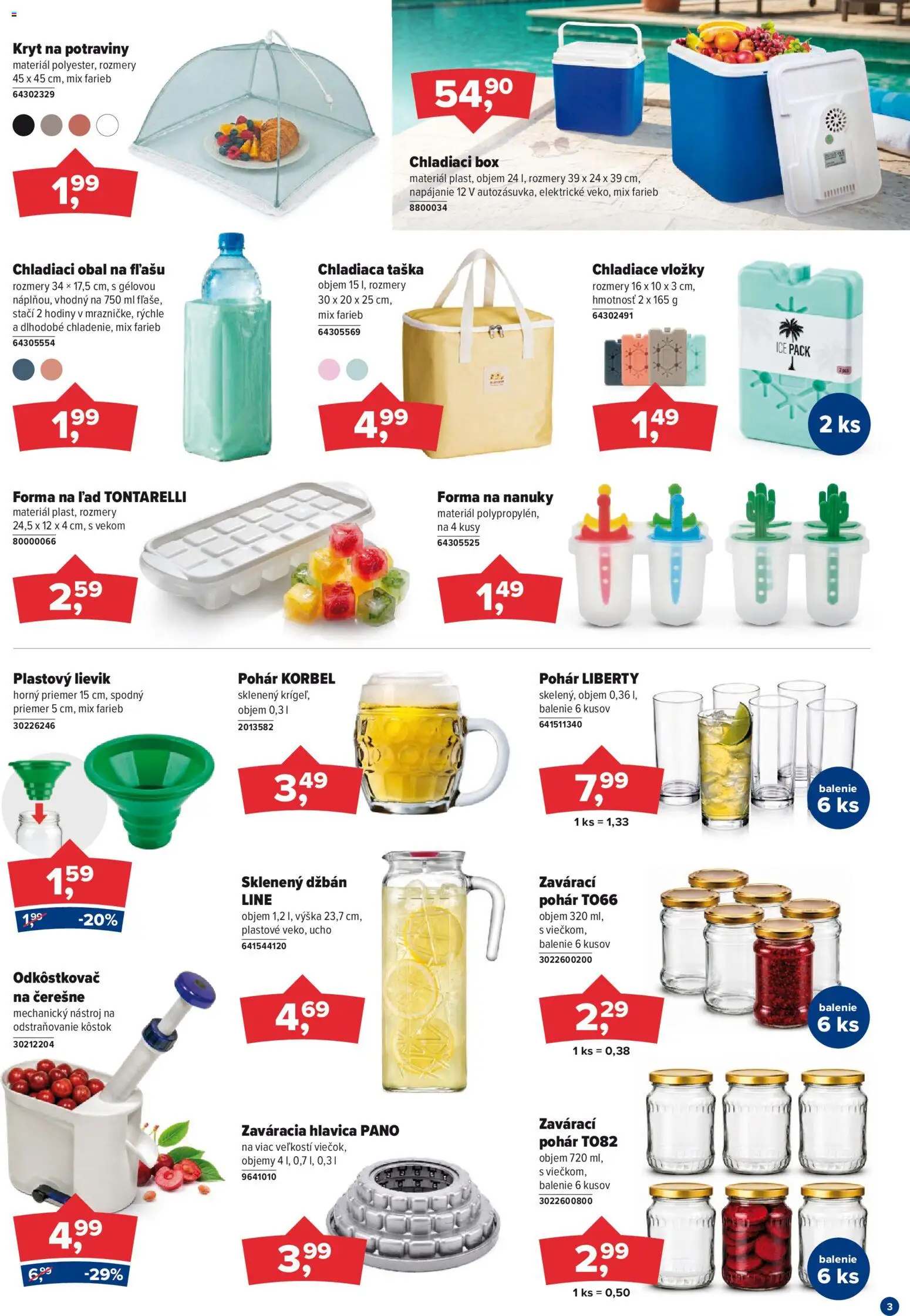 Nové Kinekus akcie – leták je platný od 01.06.2026 | Strana: 3 | Produkty: Chladiaci box, Hodiny, Nanuky, Taška