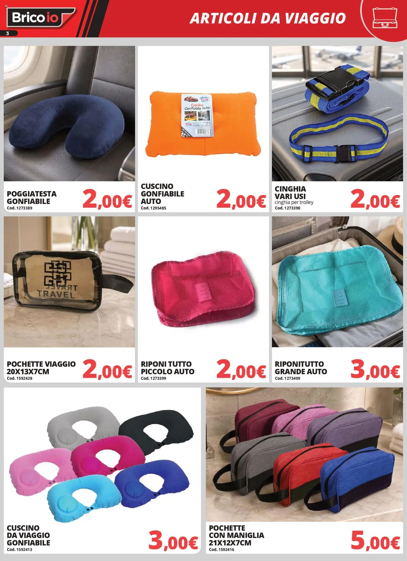 Volantino Brico io del 18/06/2026 | Pagina: 3 | Prodotti: Cuscino, Trolley