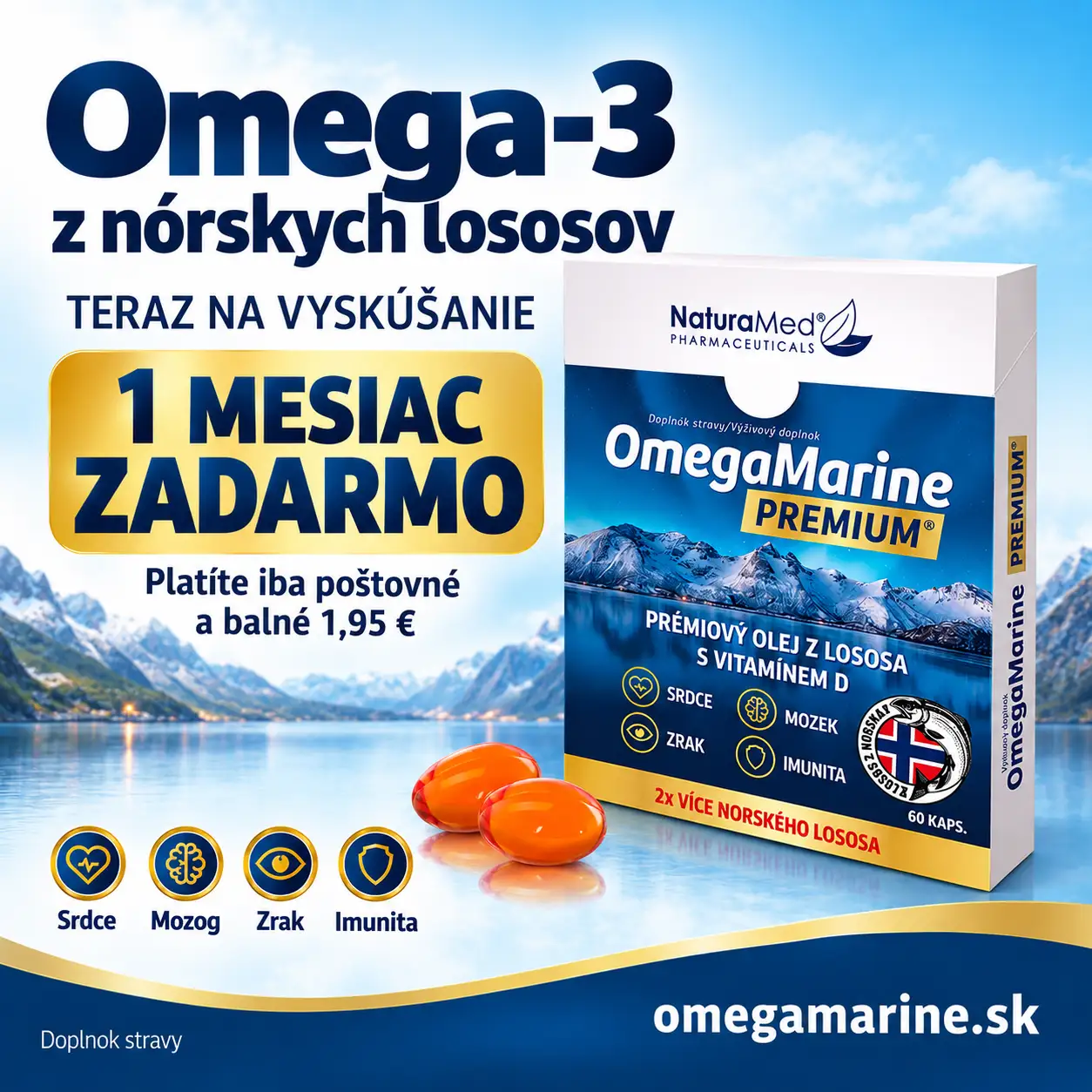 Omega 3  z nórskych lososov na 1 mesiac zadarmo