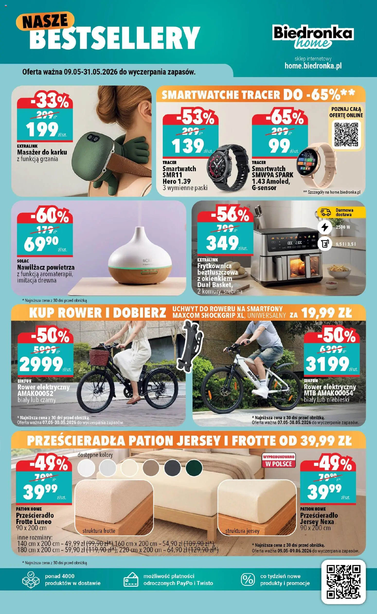Biedronka gazetka - Home od 09.05.2026 | Strona: 5 | Produkty: Frytkownica, Smartwatch, Rower, Frytkownica beztłuszczowa