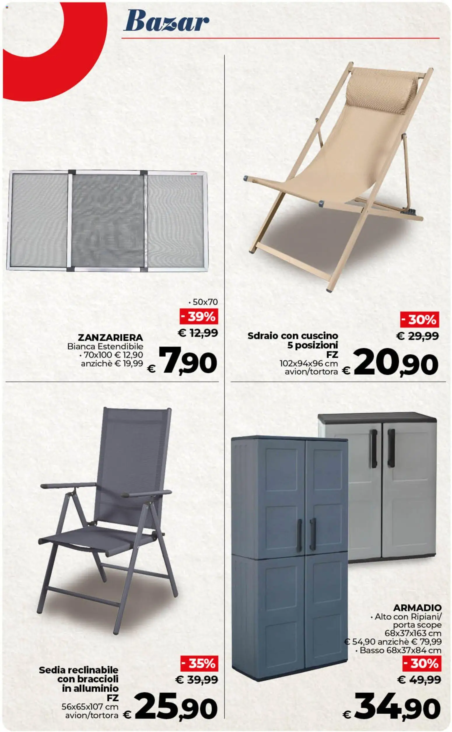 Volantino COOP del 29.05.2026 | Pagina: 50 | Prodotti: Braccioli, Zanzariera, Armadio, Sedia