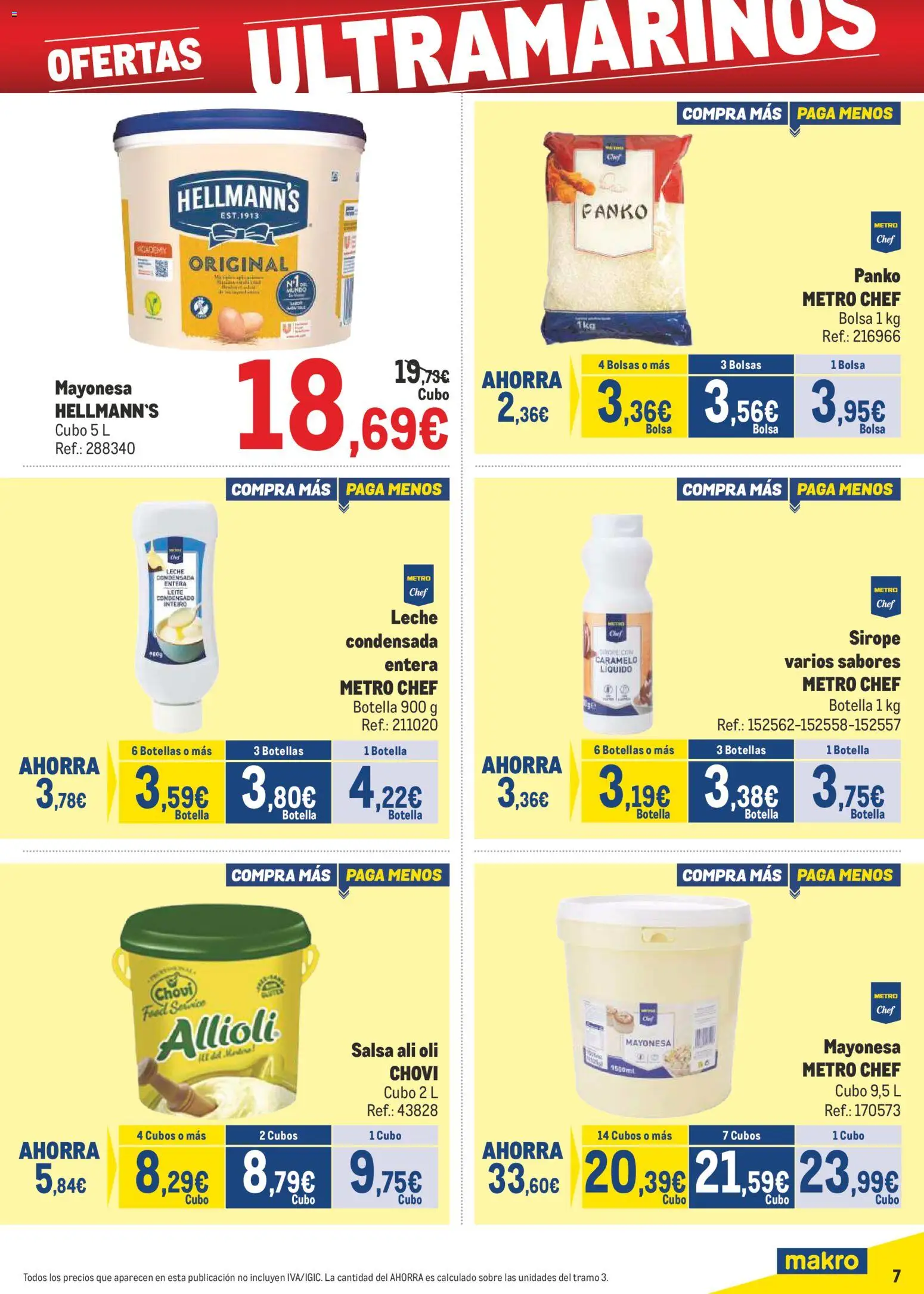 Makro - Precios Norte II │ válido desde el 09.03.2026 | Página: 7 | Productos: Leche, Φαρίνα, Οθόνη προβολής, Bolsa