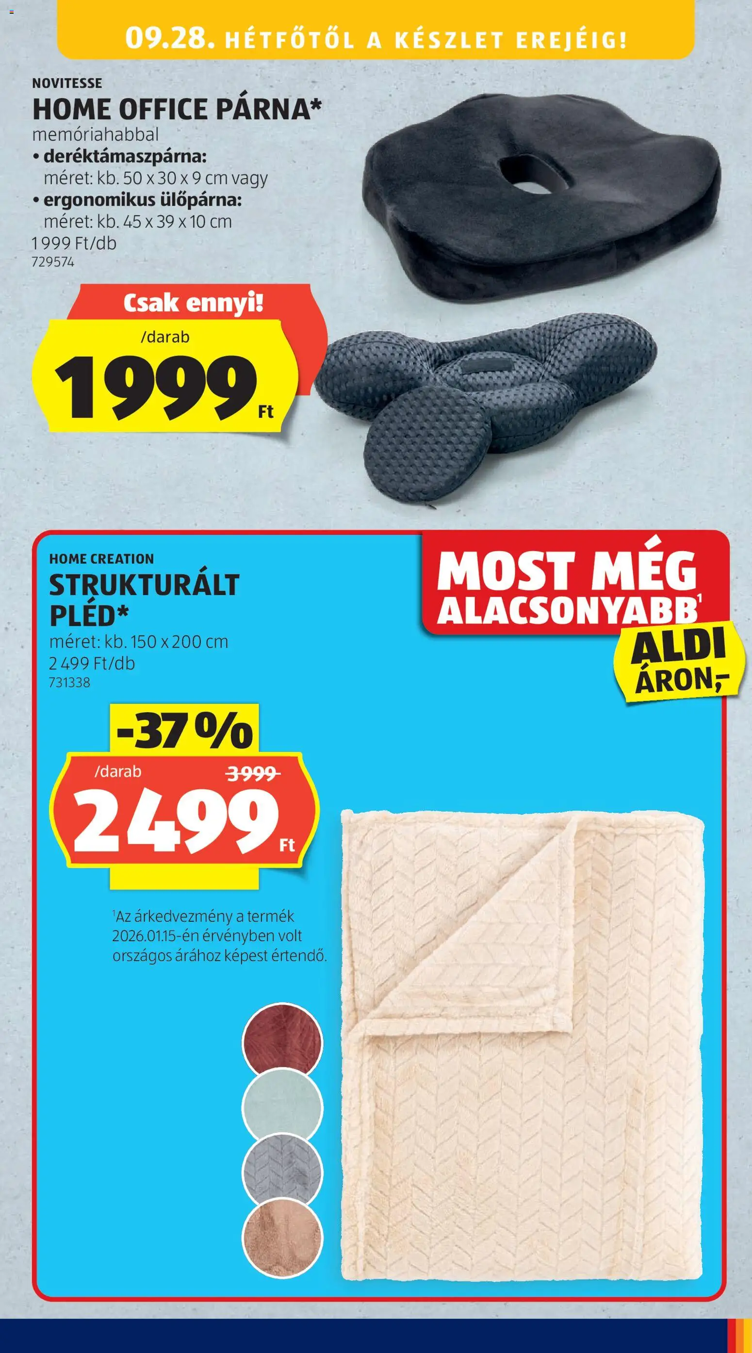 Aldi akciós ujság - amely érvényes a következő dátumtól: 2026.09.24. | Oldal: 45 | Termékek: Ülőpárna