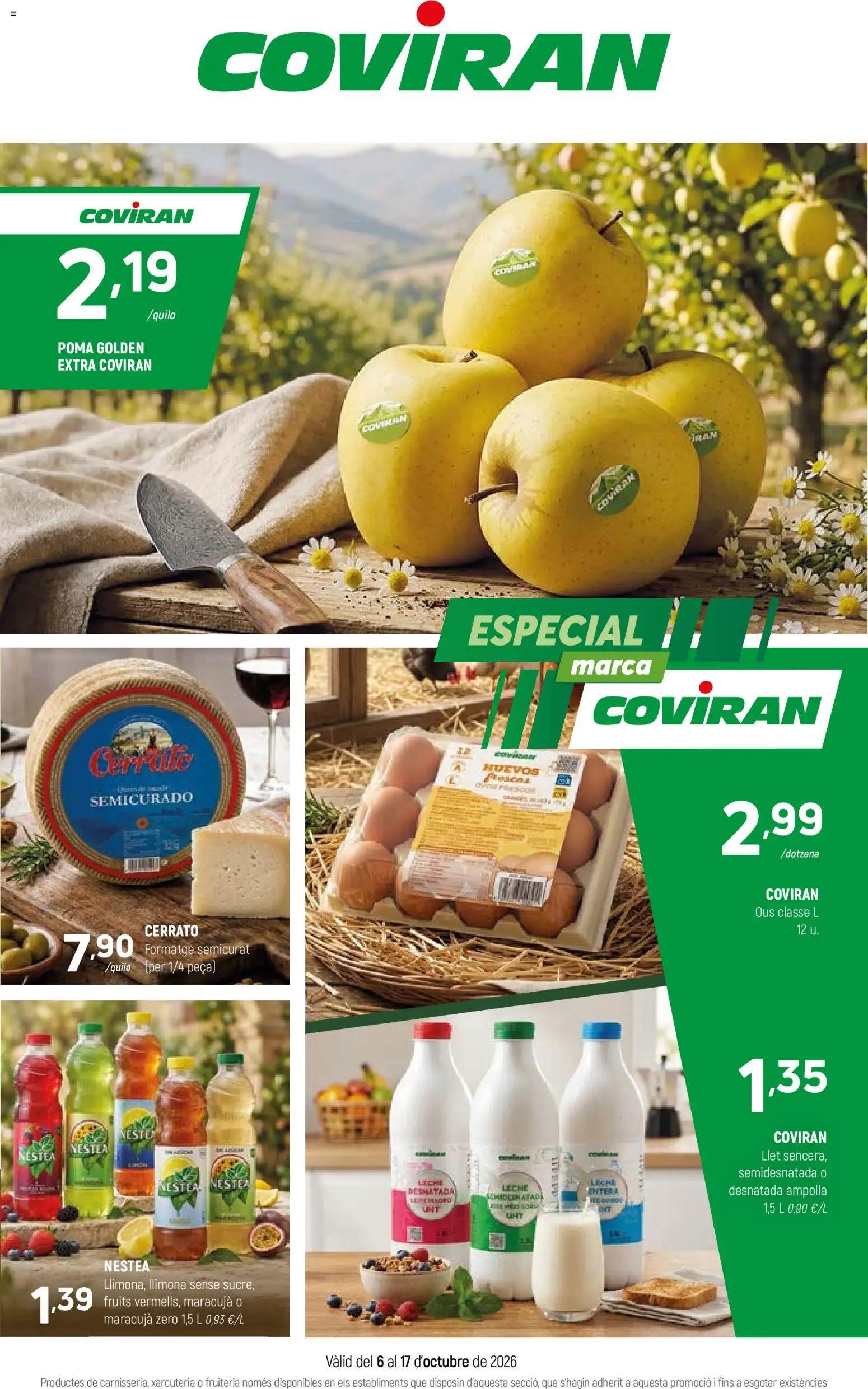 Coviran Ofertas │ válido desde el 06/10/2026 | Página: 1 | Productos: Leche, Huevos