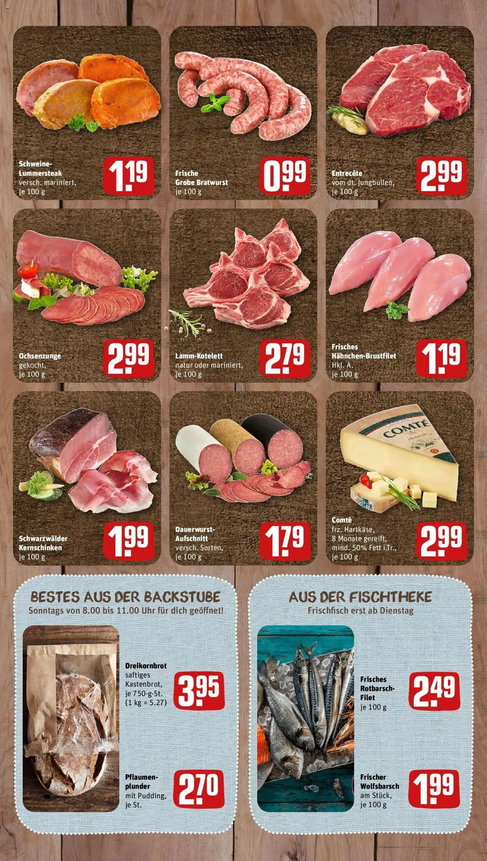 REWE Prospekt ab 17.08.2026 zum Blättern » Angebote | Seite: 7 | Produkte: Pflaumen, Bratwurst, Entrecote, Uhr