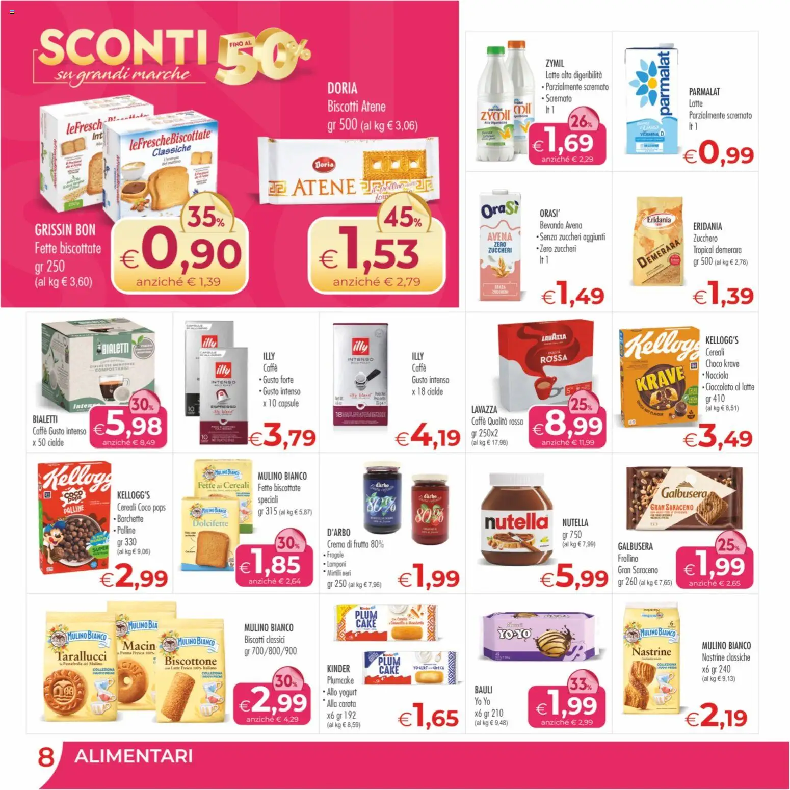 Volantino MerSi Supermercati del 20.05.2026 | Pagina: 8 | Prodotti: Crema, Yogurt, Biscotti, Nutella
