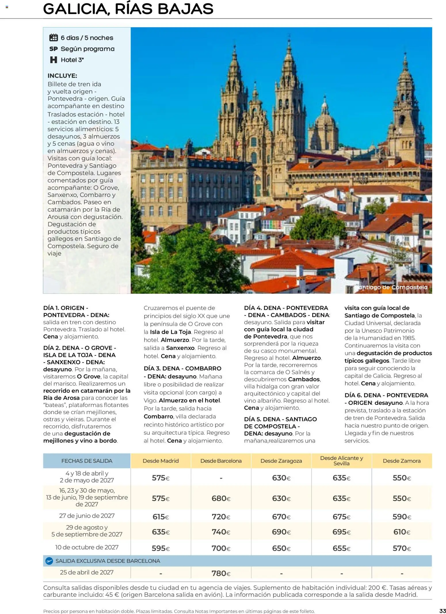 Viajes El Corte Inglés folleto Destinos Otoño y Primavera │ válido desde el 01/07/2026 | Página: 33 | Productos: Vino, Agua