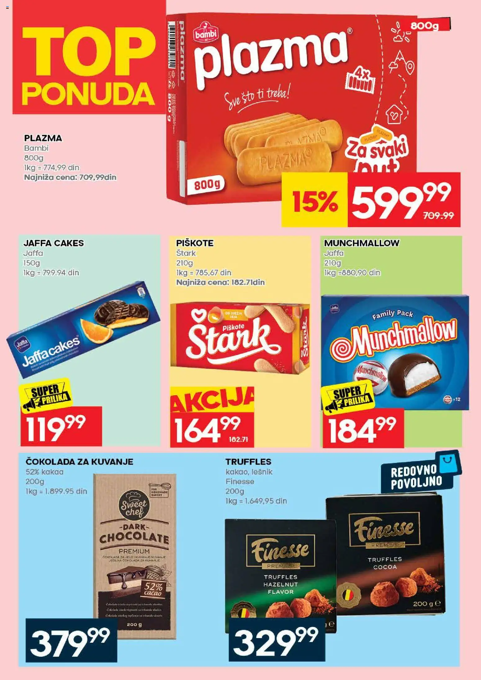 Mercator katalog - važi od 25.06.2026 | Strana: 22 | Proizvode: Munchmallow, Sto, Plazma, Lešnik