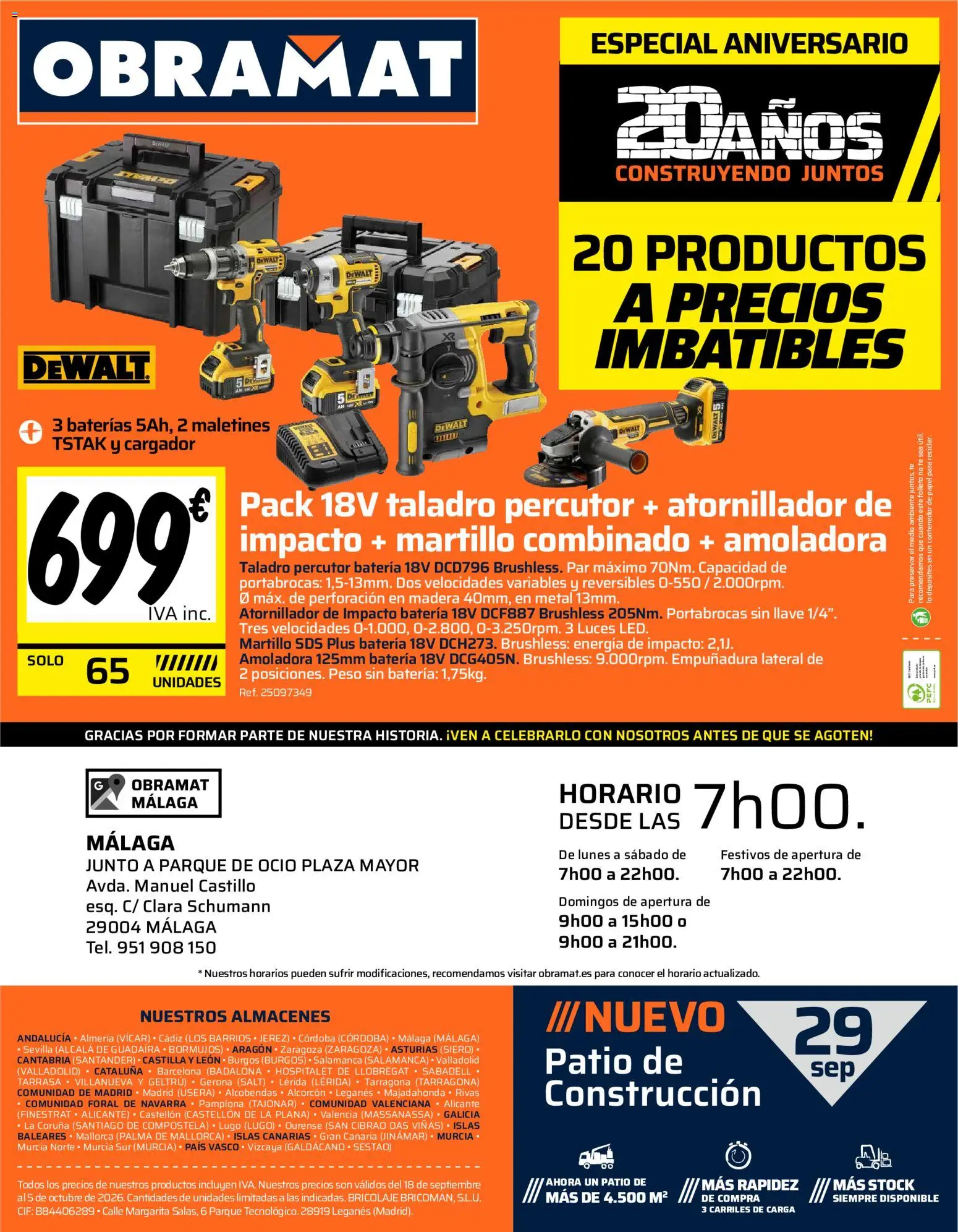 Obramat - Málaga │ válido desde el 18/09/2026 | Página: 8 | Productos: Taladro percutor, Té, Peso, Batería