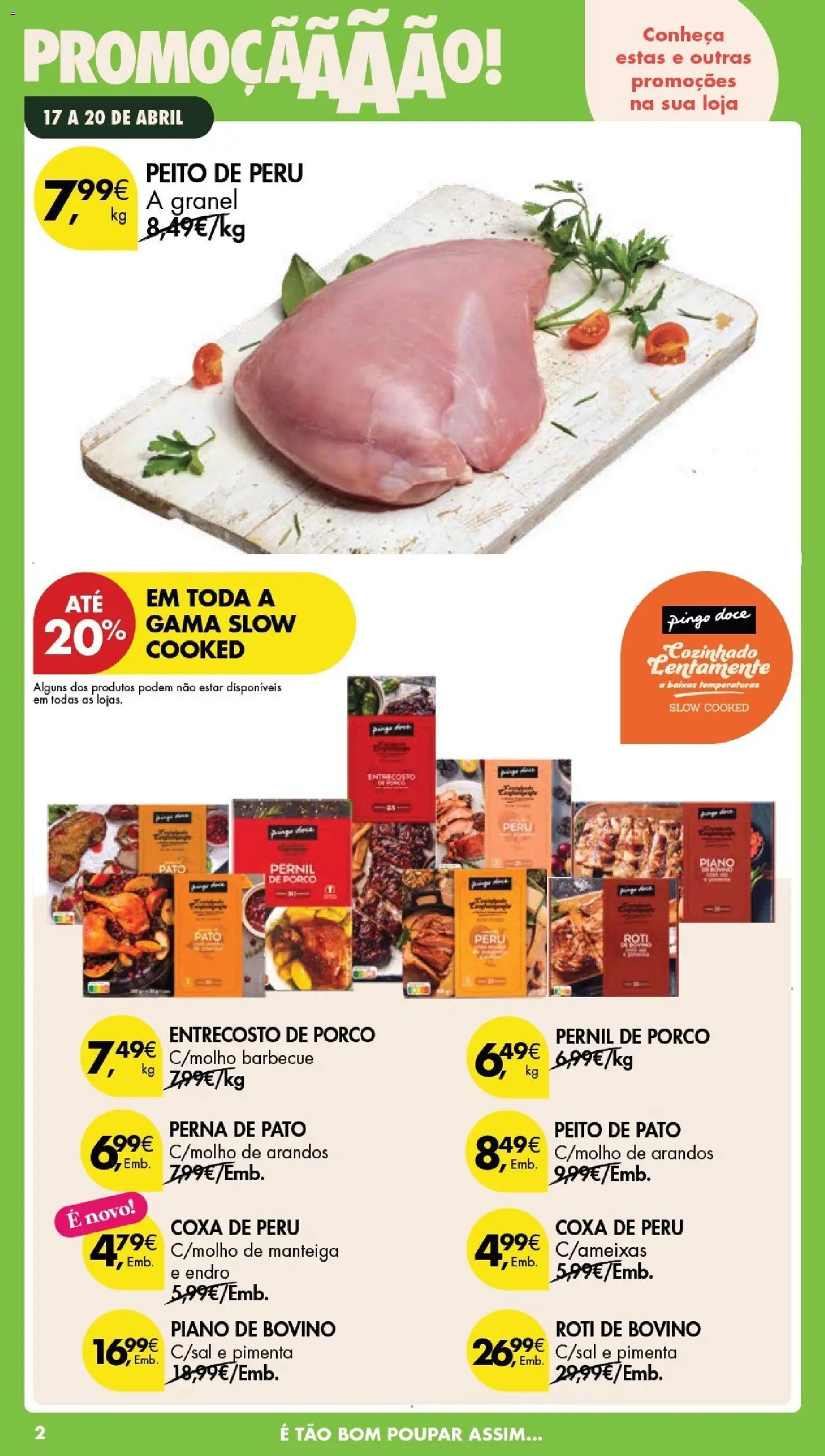 Pingo Doce Poupe este Fim de Semana │ válido de 17.04.2026 | Página: 2 | Produtos: Peito de peru, Pernil, Peru, Manteiga