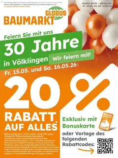 Globus Baumarkt Prospekt Heusweiler	 ab 15.05.2026 gültig