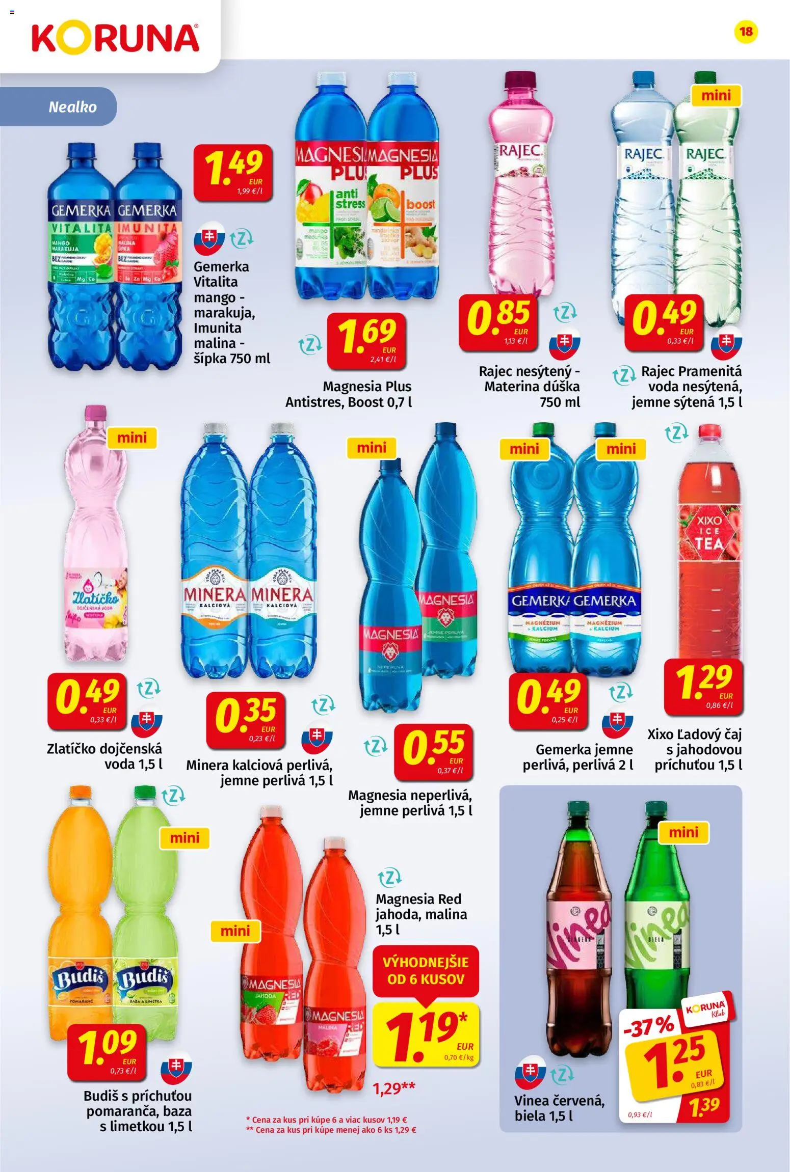 Nové Koruna akcie – leták je platný od 31.07.2026 | Strana: 18 | Produkty: Čaj, Voda, Mango, Ľadový čaj