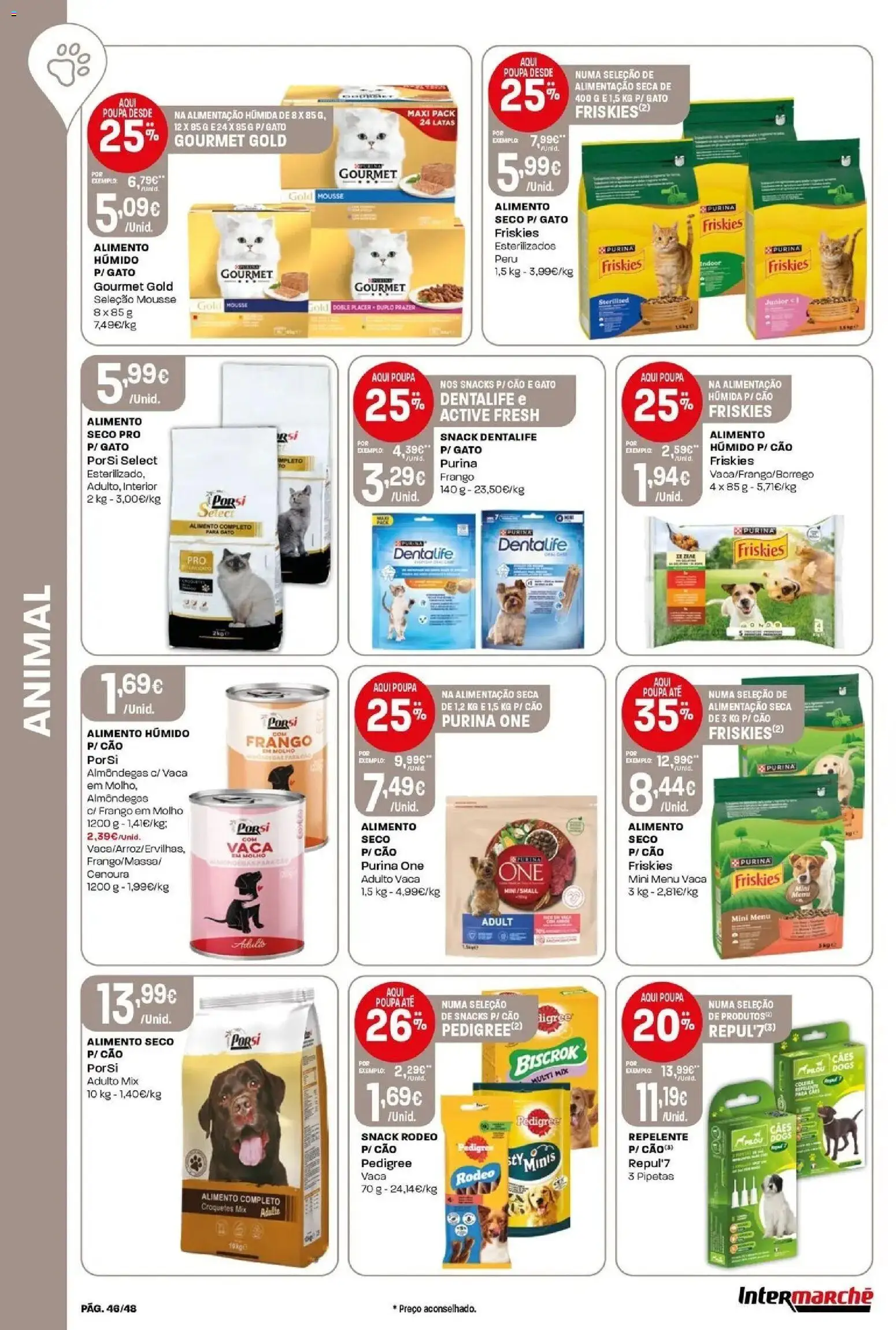 Intermarché - Isto é que são preços BAIXOS! │ válido de 21.05.2026 | Página: 46 | Produtos: Frango, Peru, Repelente, Cenoura
