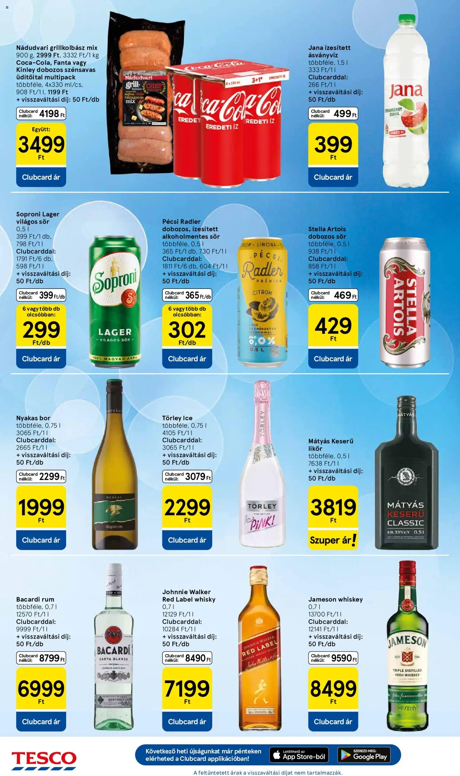 Tesco akciós ujság - amely érvényes a következő dátumtól: 2026.08.06. | Oldal: 24 | Termékek: Grillkolbász, Whiskey, Bor, Whisky