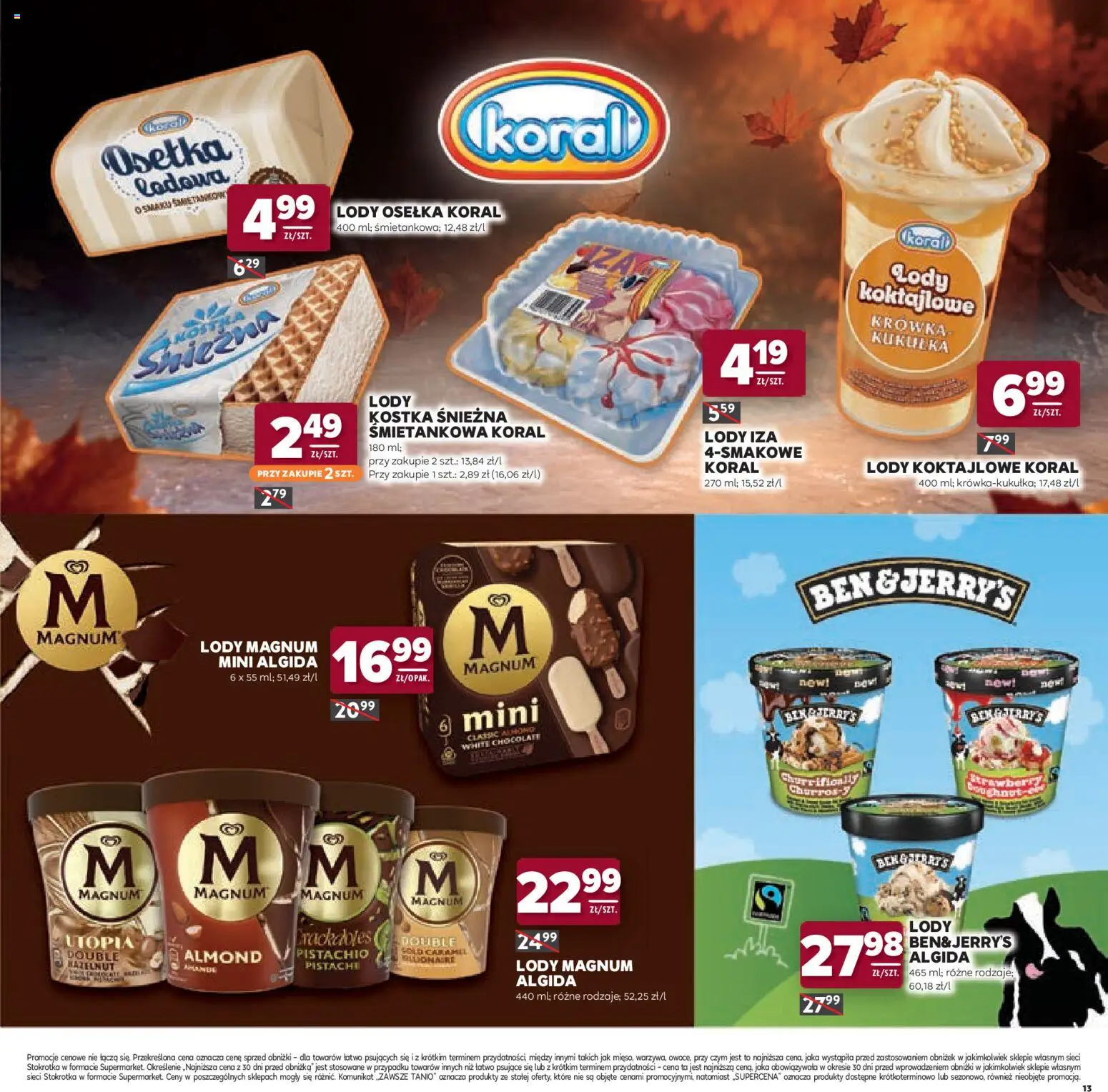 Stokrotka gazetka - Katalog Jesienne Inspiracje od 15.10.2026 | Strona: 13 | Produkty: Osełka, Magnum, Lody Magnum, Lody