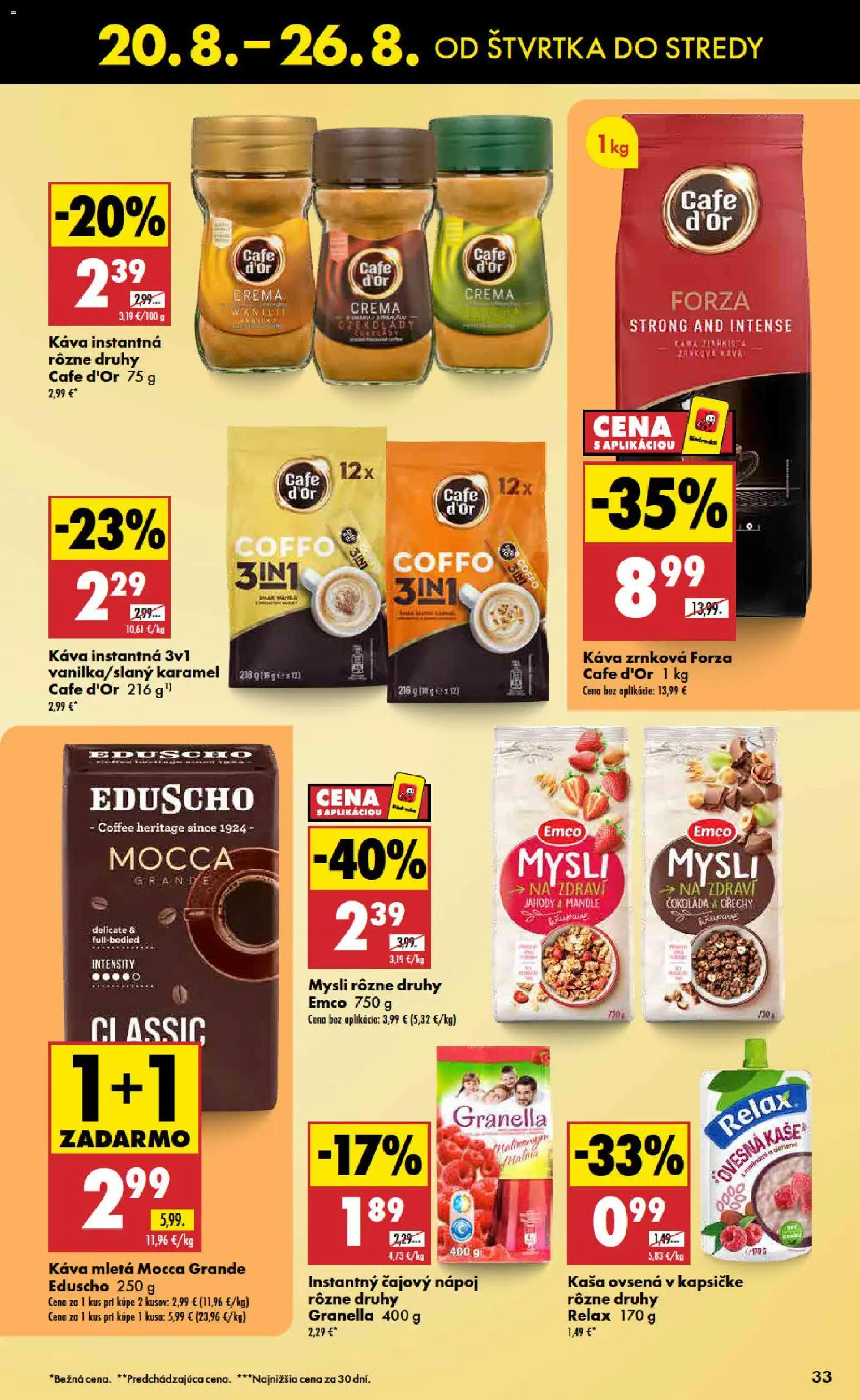 Nové Biedronka akcie – leták je platný od 20.08.2026 | Strana: 33 | Produkty: Jahody, Orechy, Kaša, Mandle