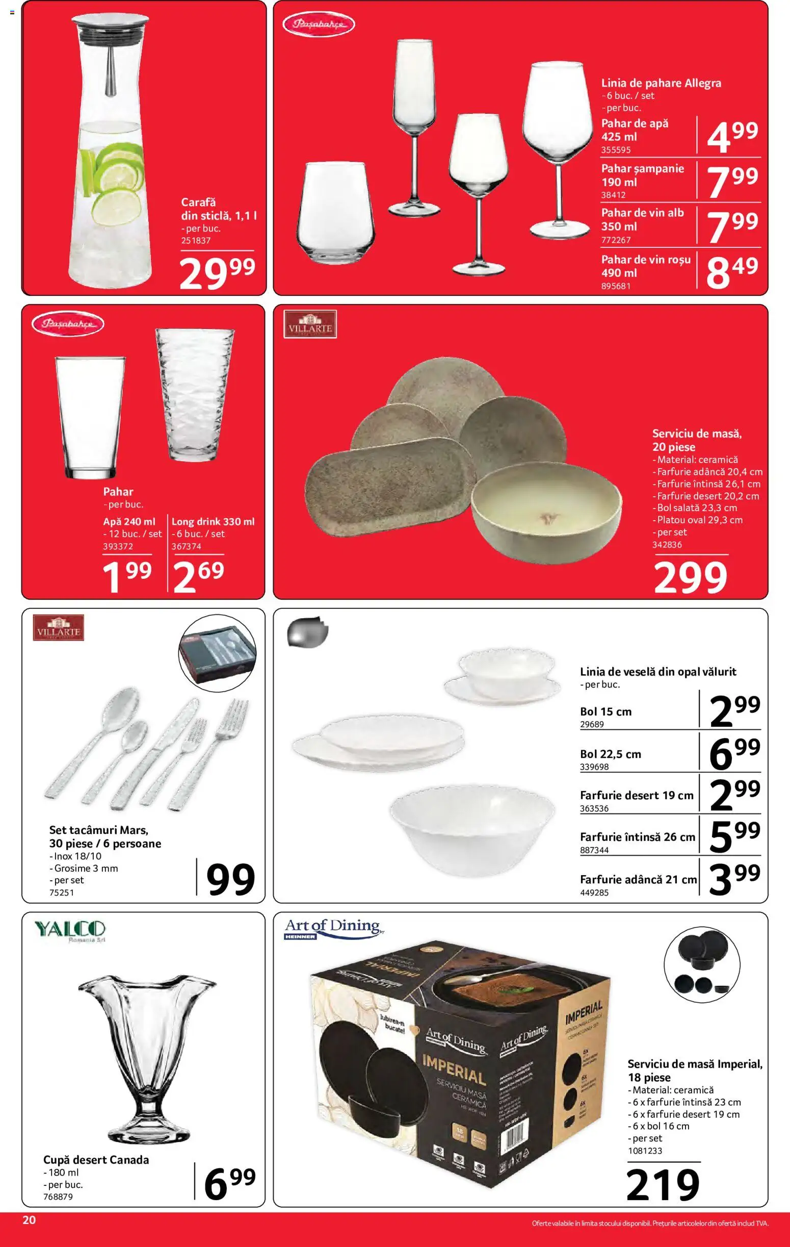 Noul catalog Selgros – valabil de la 26.06.2026 | Pagină: 20 | Produse: Bol, Masă, Carafă, Vin