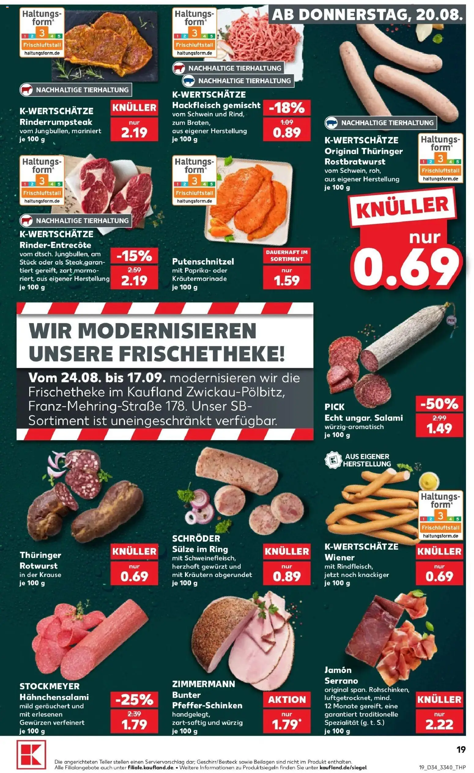 Prospekt Kaufland ab 20.08.2026 » Angebote Online zum Blättern | Seite: 19 | Produkte: Beilagen, Paprika, Putenschnitzel, Hackfleisch