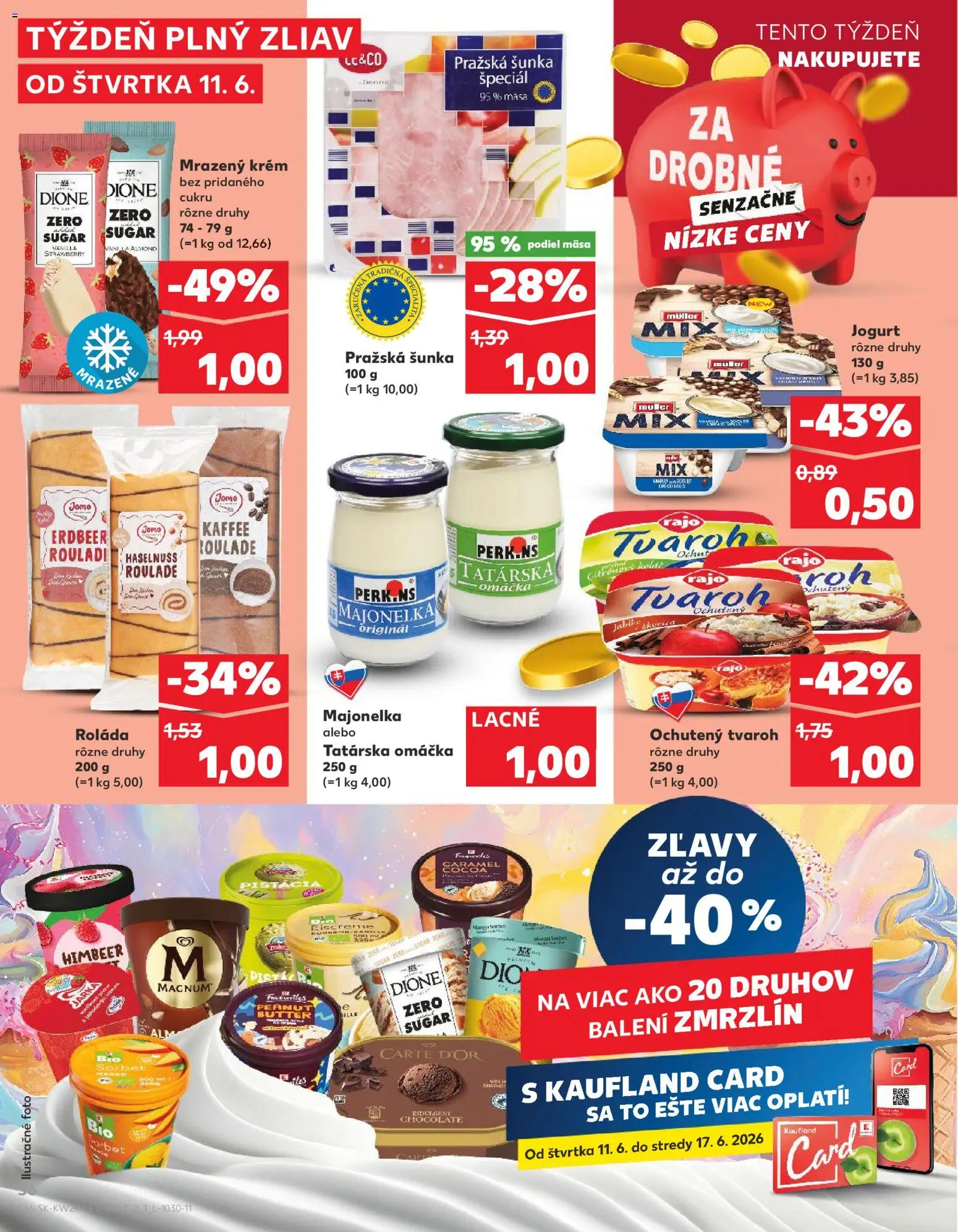 Nové Kaufland akcie – leták je platný od 11.06.2026 | Strana: 36 | Produkty: Šunka, Magnum, Krém, Tatárska omáčka