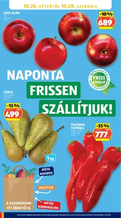 PALERMO PAPRIKA, 300 g/csomag, 2 590 Ft/kg, 329511 - amely érvényes a következő dátumtól: 2026.10.22. | Oldal: 30 | Termékek: Körte, Paprika, Alma