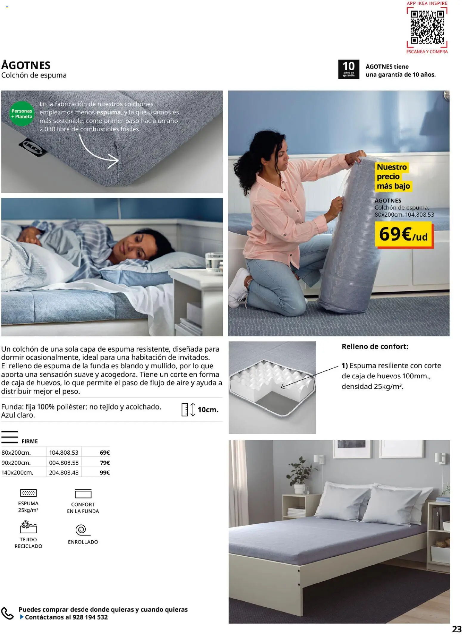 Catálogo IKEA Confort │ válido desde el 01.02.2026 | Página: 23 | Productos: Huevos, Colchon, Funda, Caja