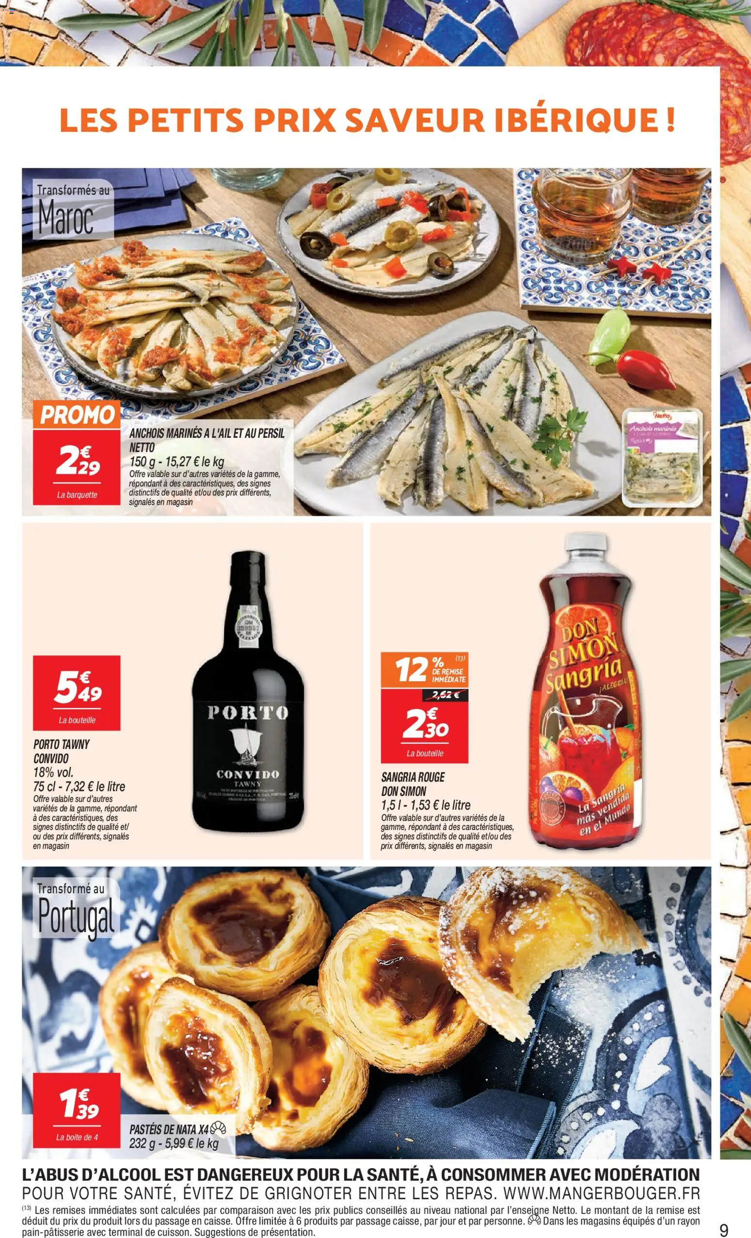 {H1} | Page: 9 | Produits: Persil, Anchois, Sangria
