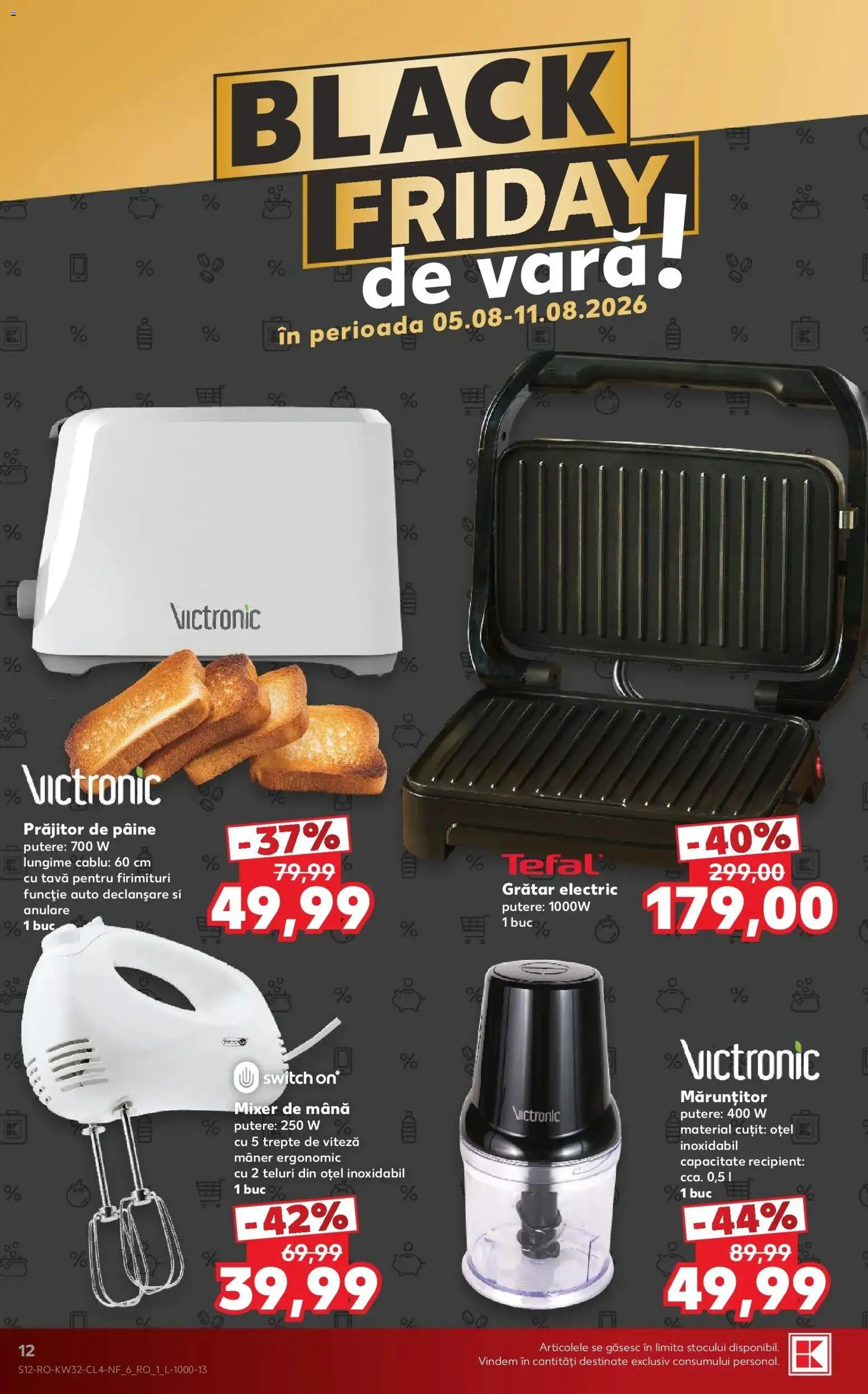 Noul catalog Kaufland – valabil de la 05.08.2026 | Pagină: 12 | Produse: Mixer, Mâner, Pâine, Black
