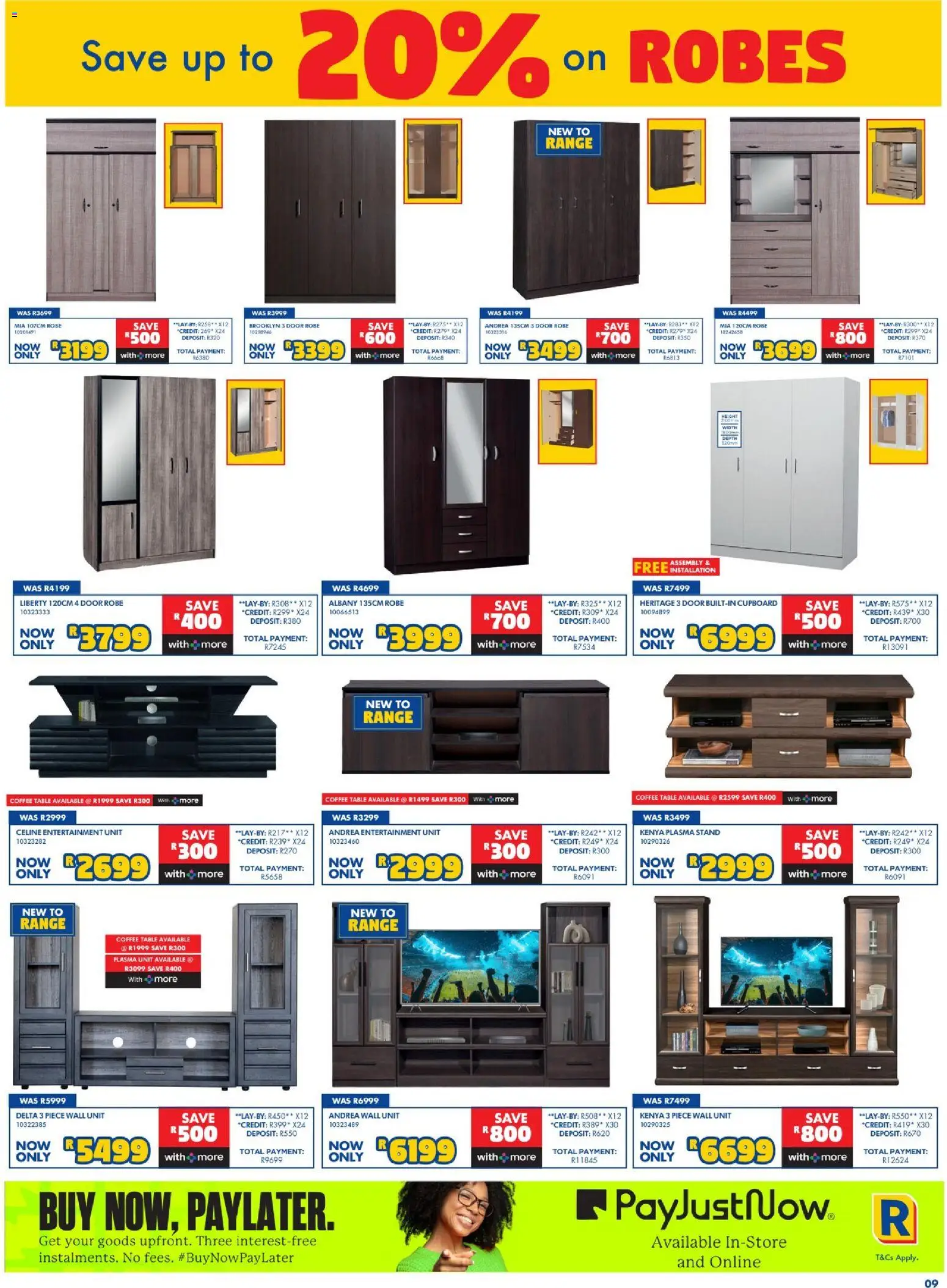 New Russells catalogue – valid from 20/08/2026 | Page: 9 | Products: Table, Wall unit, Plasma unit, Coffee