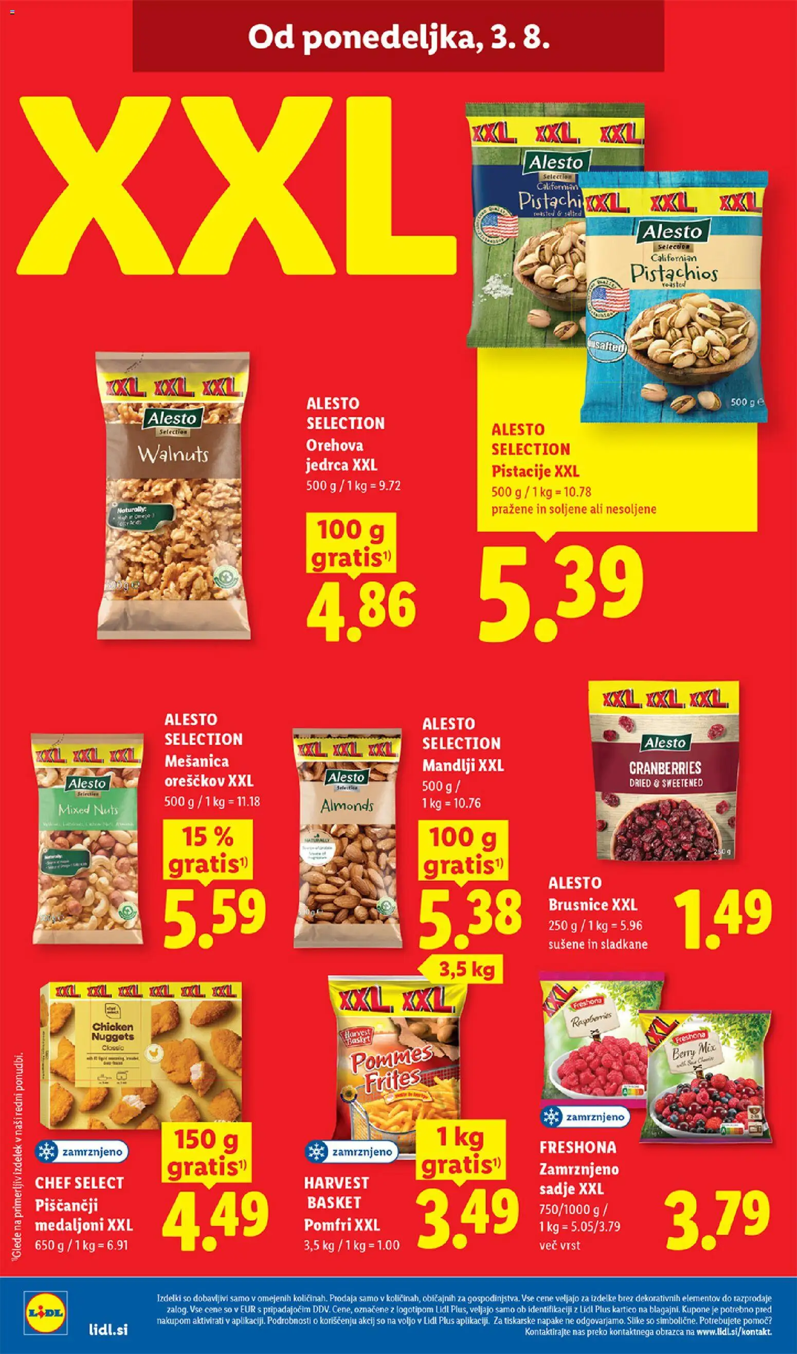 Novi Lidl katalog ponudbe – veljaven od 30.07.2026 | Stran: 46 | Izdelki: Mandlji, Pistacije, Sadje
