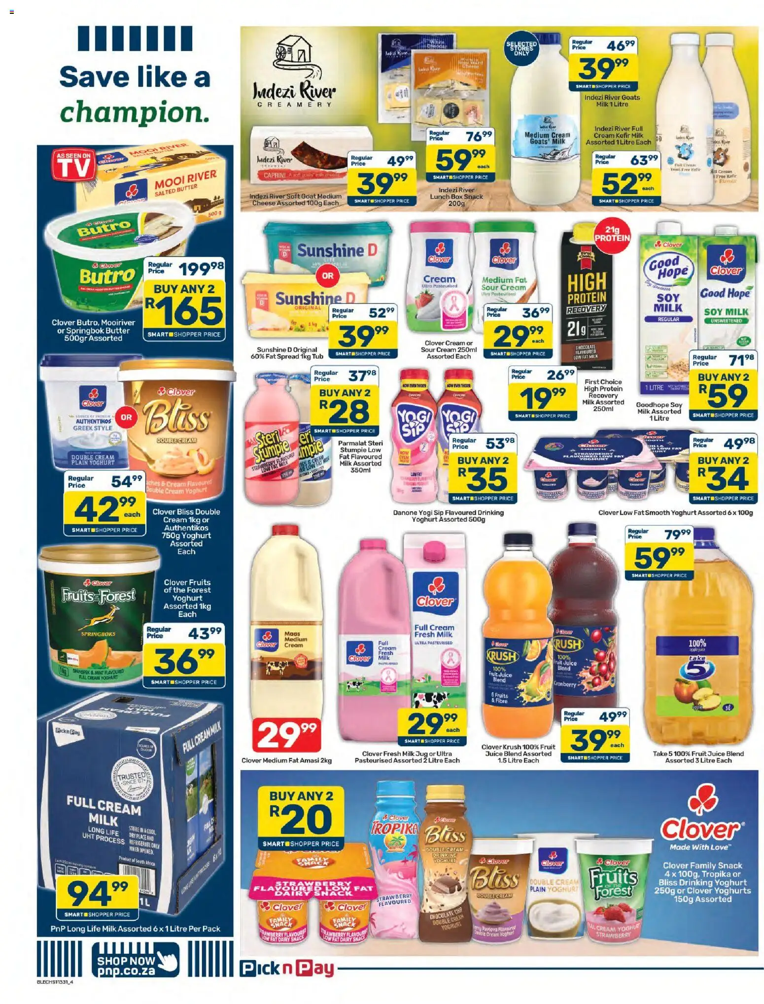New Pick n Pay catalogue – valid from 07/10/2026 | Page: 4 | Products: Spread, Milk, Kefir, Fat spread