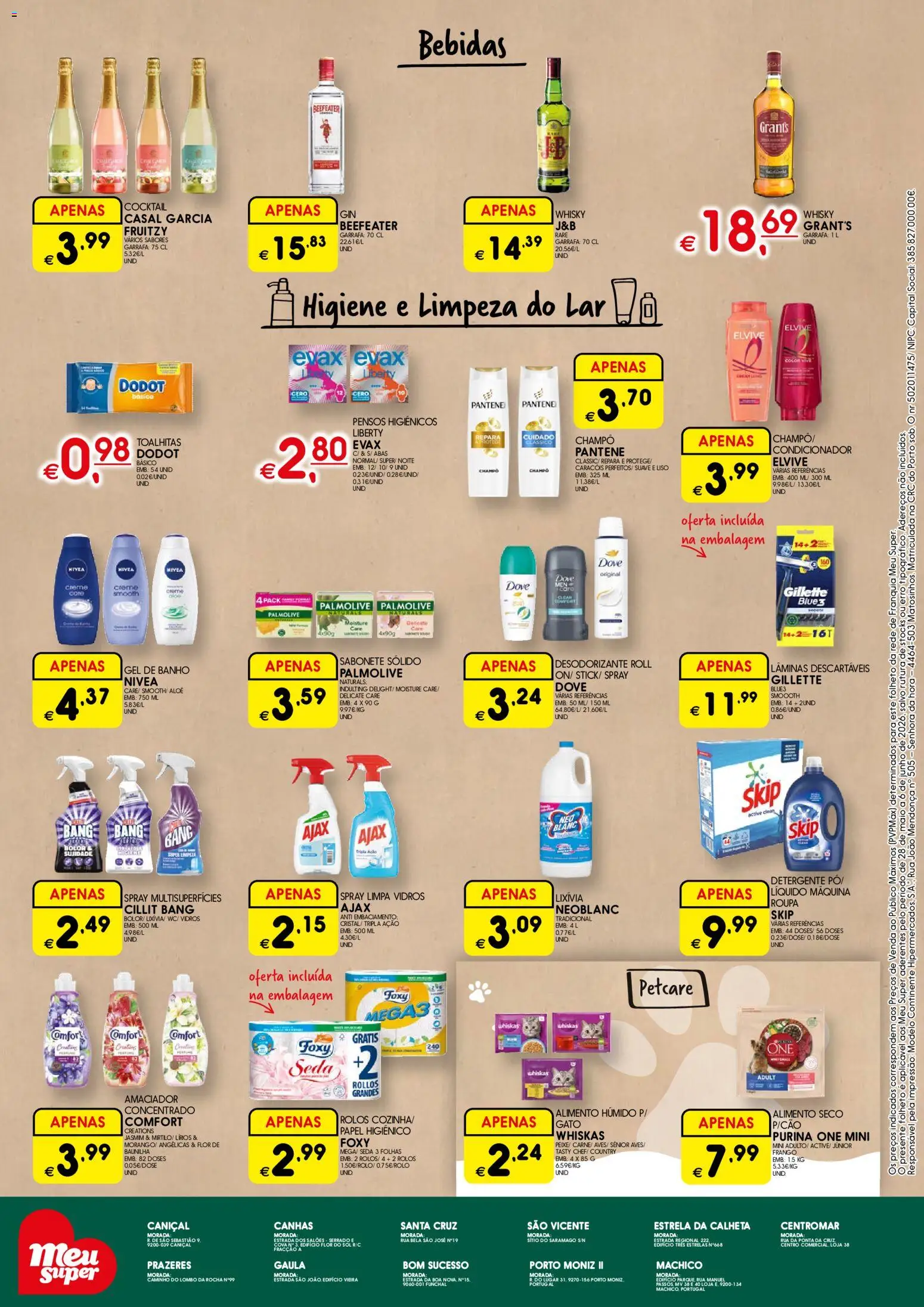 Meu Super Madeira │ válido de 28.05.2026 | Página: 4 | Produtos: Purina one, Pensos higiénicos, Gel de banho, Detergente