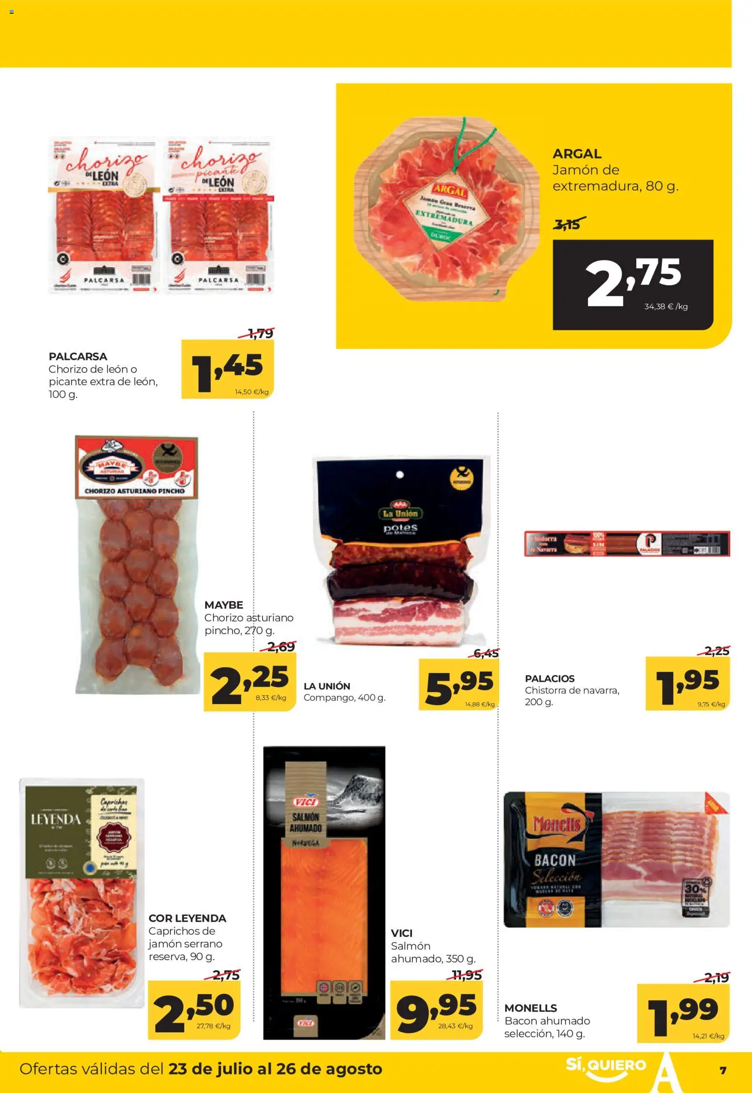 Alimerka folleto Asturias │ válido desde el 23/07/2026 | Página: 7 | Productos: Jamón serrano, Jamón, Salmón ahumado