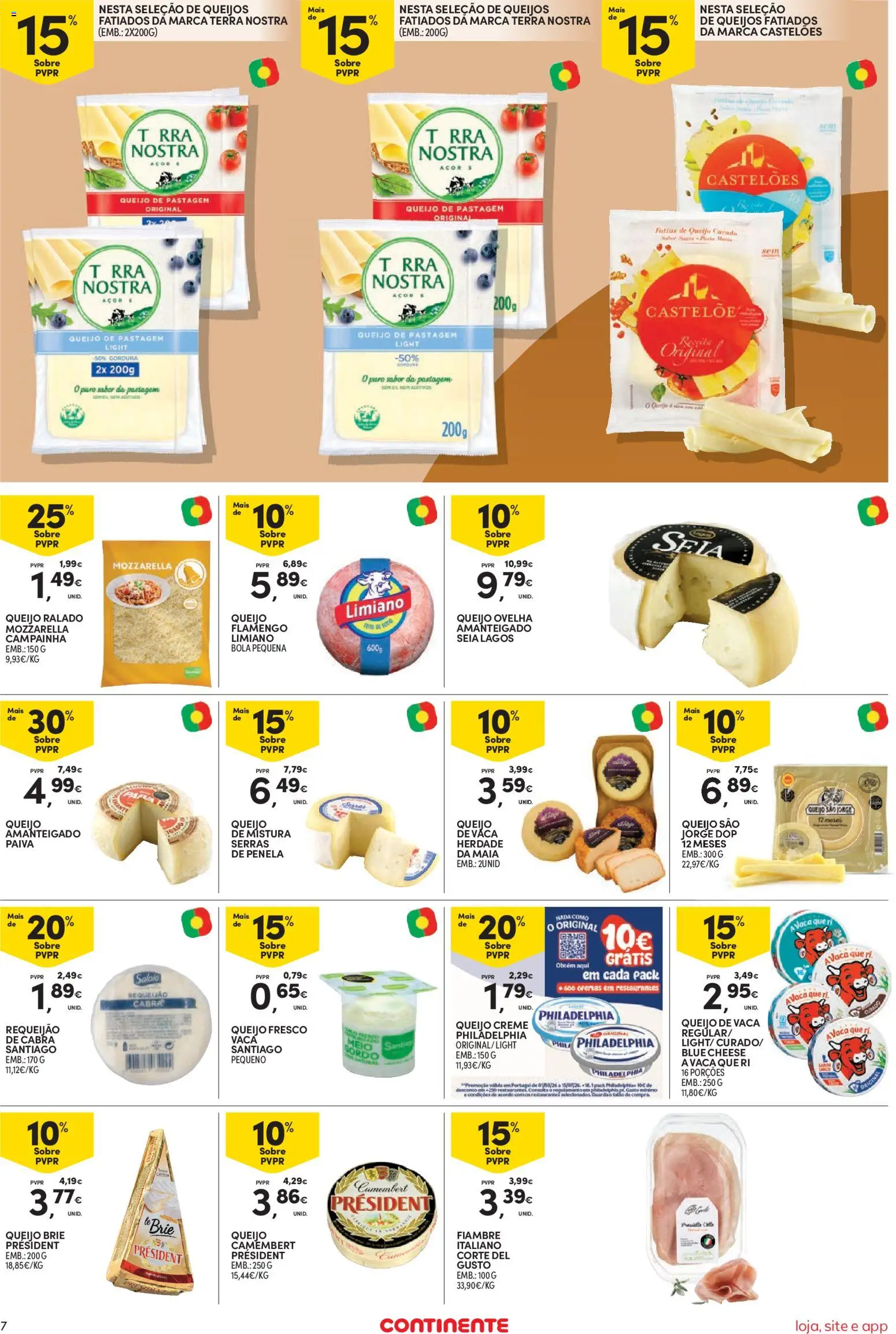 Continente Semanal Continente Bom Dia │ válido de 09.06.2026 | Página: 7 | Produtos: Queijo creme, Cream cheese, Queijo, Creme