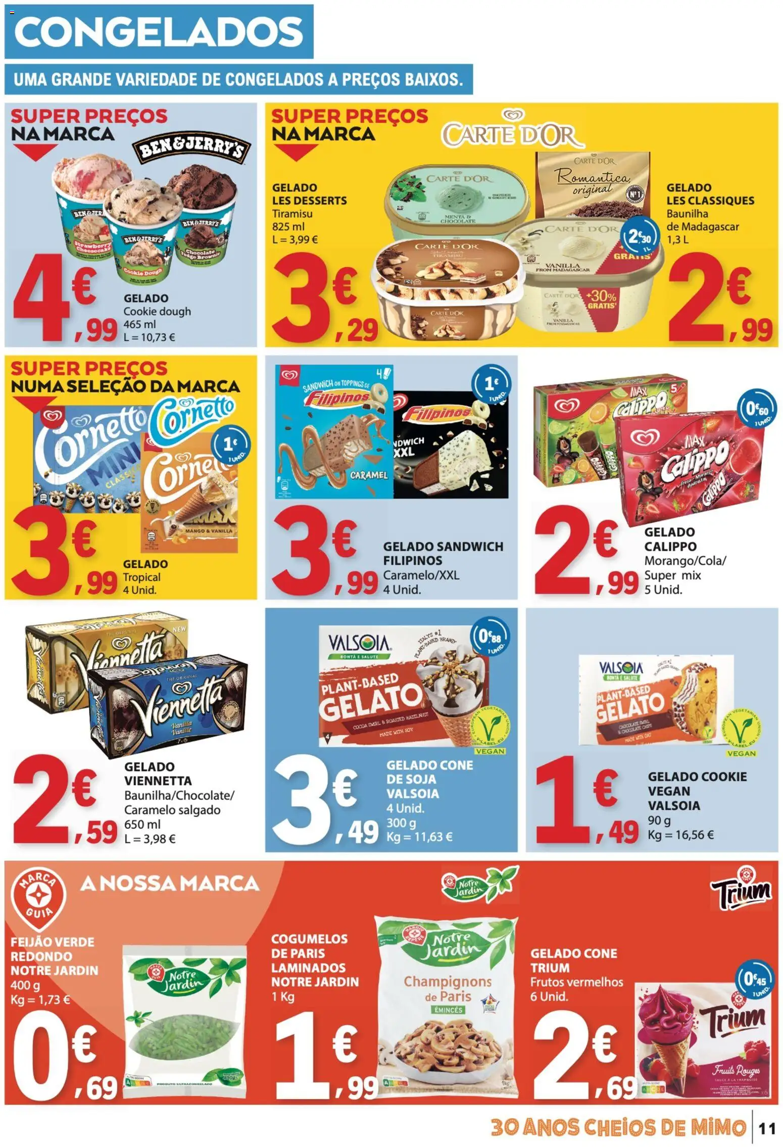E.Leclerc folheto │ válido de 09/07/2026 | Página: 11 | Produtos: Soja, Gelado, Chocolate, Gelado sandwich