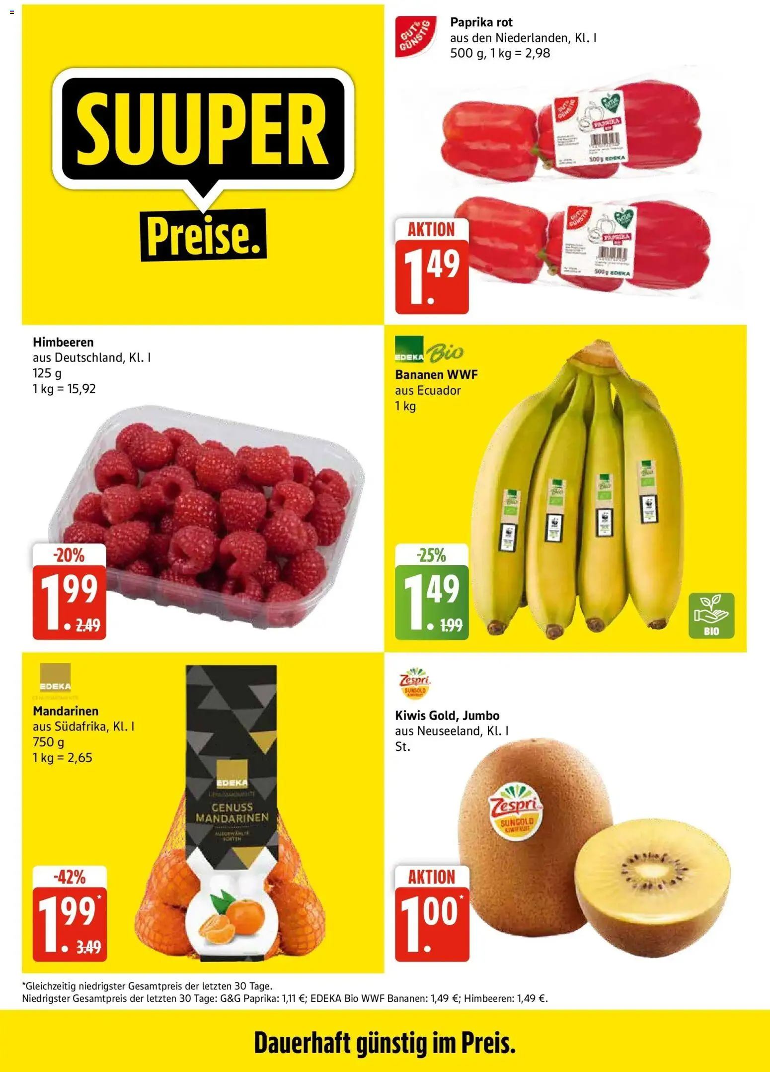 Edeka Prospekt Schleswig (ab 14.09.2026) » Angebote Online | Seite: 5 | Produkte: Himbeeren, Paprika rot, Bananen, Paprika