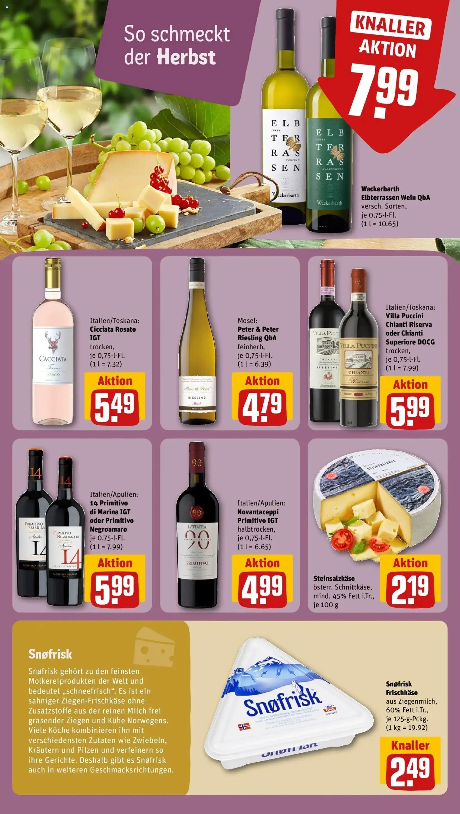 REWE Prospekt ab 31.08.2026 zum Blättern » Angebote | Seite: 13 | Produkte: Milch, Wein, Frischkase
