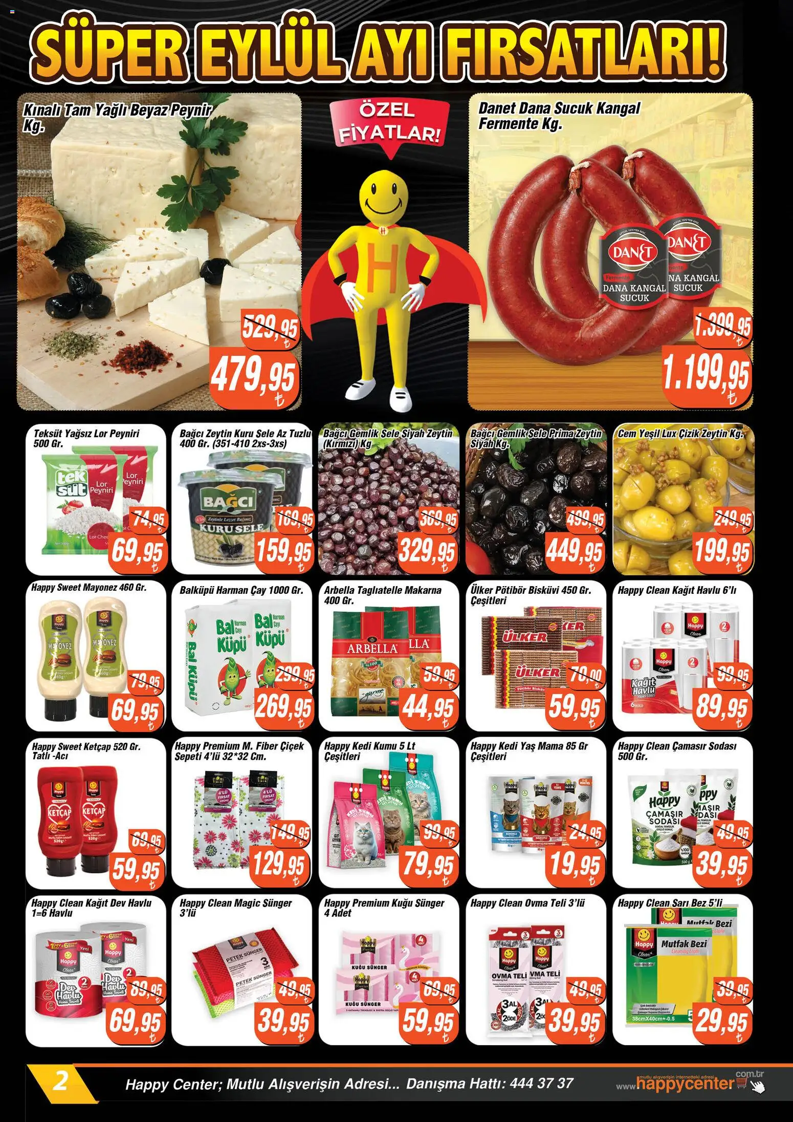 Happy Center Katalog - 01 Eylül 2026 tarihinden itibaren geçerlidir | Sayfa: 2 | Ürünler: Kağıt havlu, Zeytin, Bisküvi, Sucuk