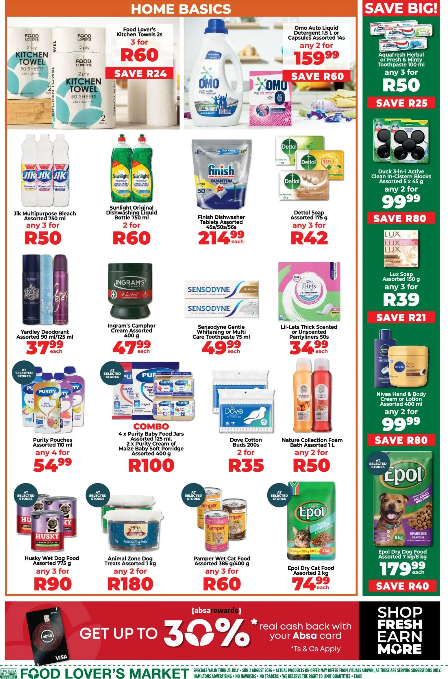 New Food Lover's Market catalogue – valid from 23/07/2026 | Page: 15 | Products: Gravy, Body cream, Foam, Dishwashing liquid